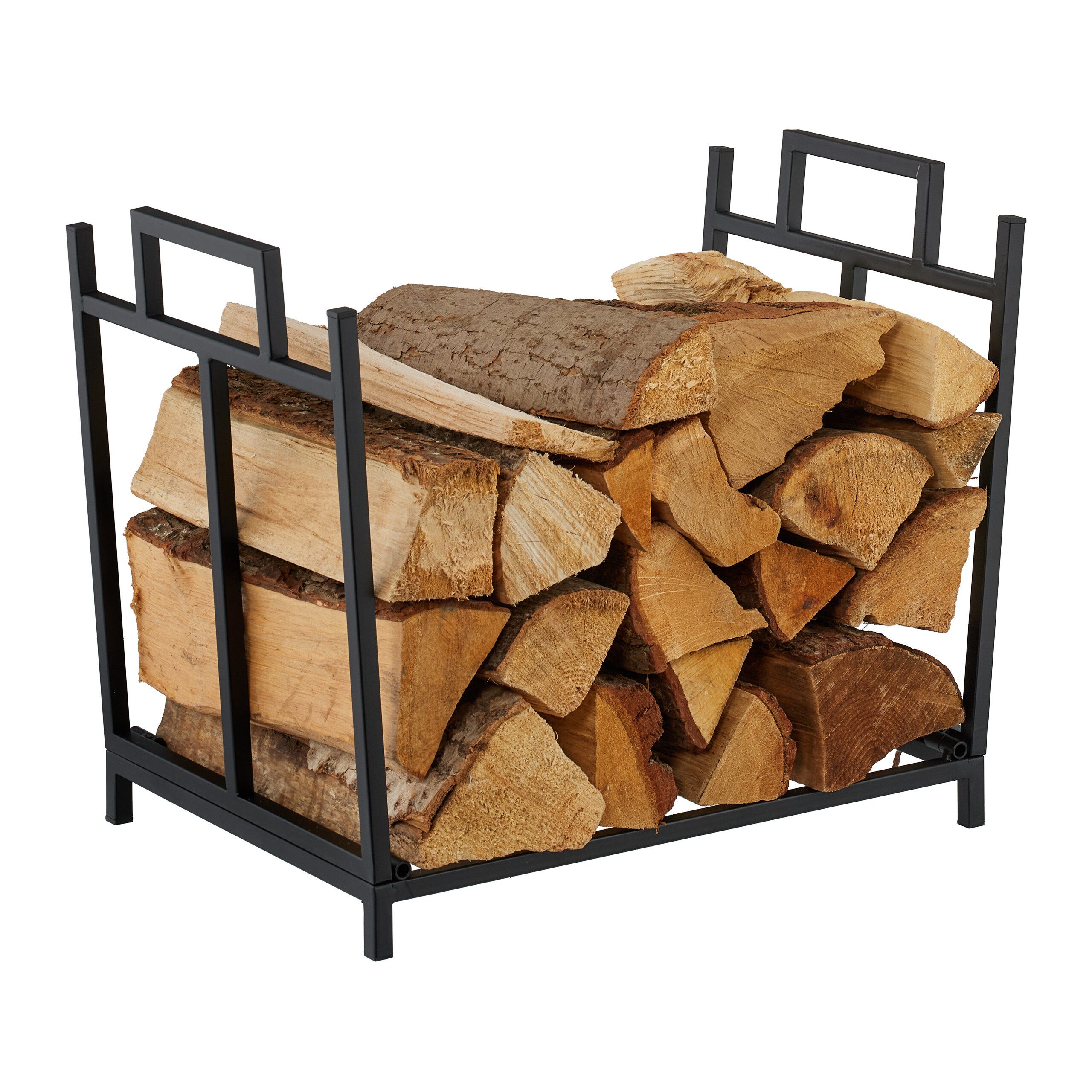 relaxdays Kaminholzregal Faltbares Kaminholzregal aus Metall, BxTxH:45x33x41 cm, schwarz