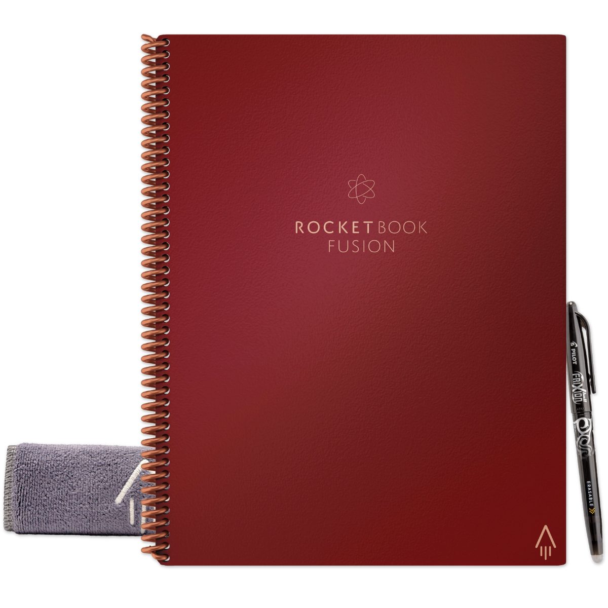 Rocketbook Everlast Notizbuch Book Sky, Symbol Scarlet und FUSION mit Rocket Tagging und - Skizzenbuch Notiz- App-Anbindung