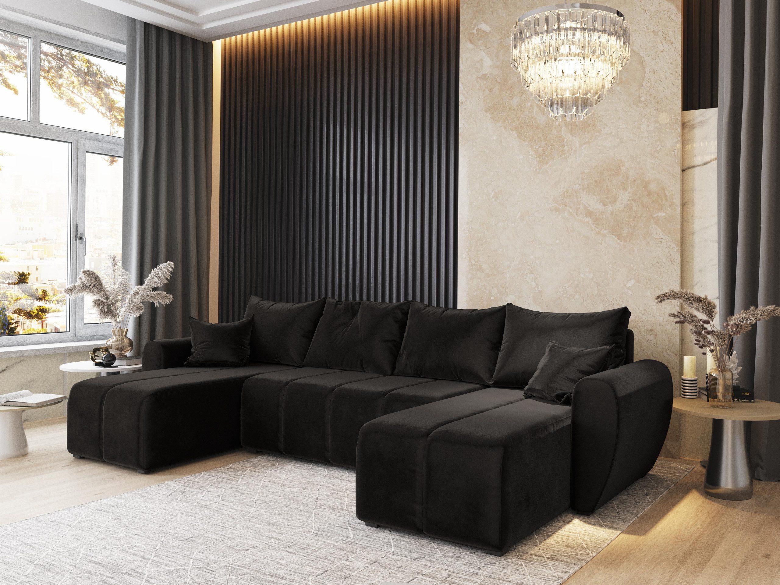 Masseno Ecksofa MADISON mit Schlaffunktion U-Form, günstig online kaufen