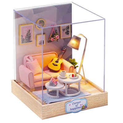 Cute Room 3D-Puzzle 3D-Puzzle Miniaturhaus Puppenhaus Gemütliche Ecke, Puzzleteile, 3D-Puzzle-Miniaturhaus-Modellbausatz zum Basteln-Serie-Mini Szenen
