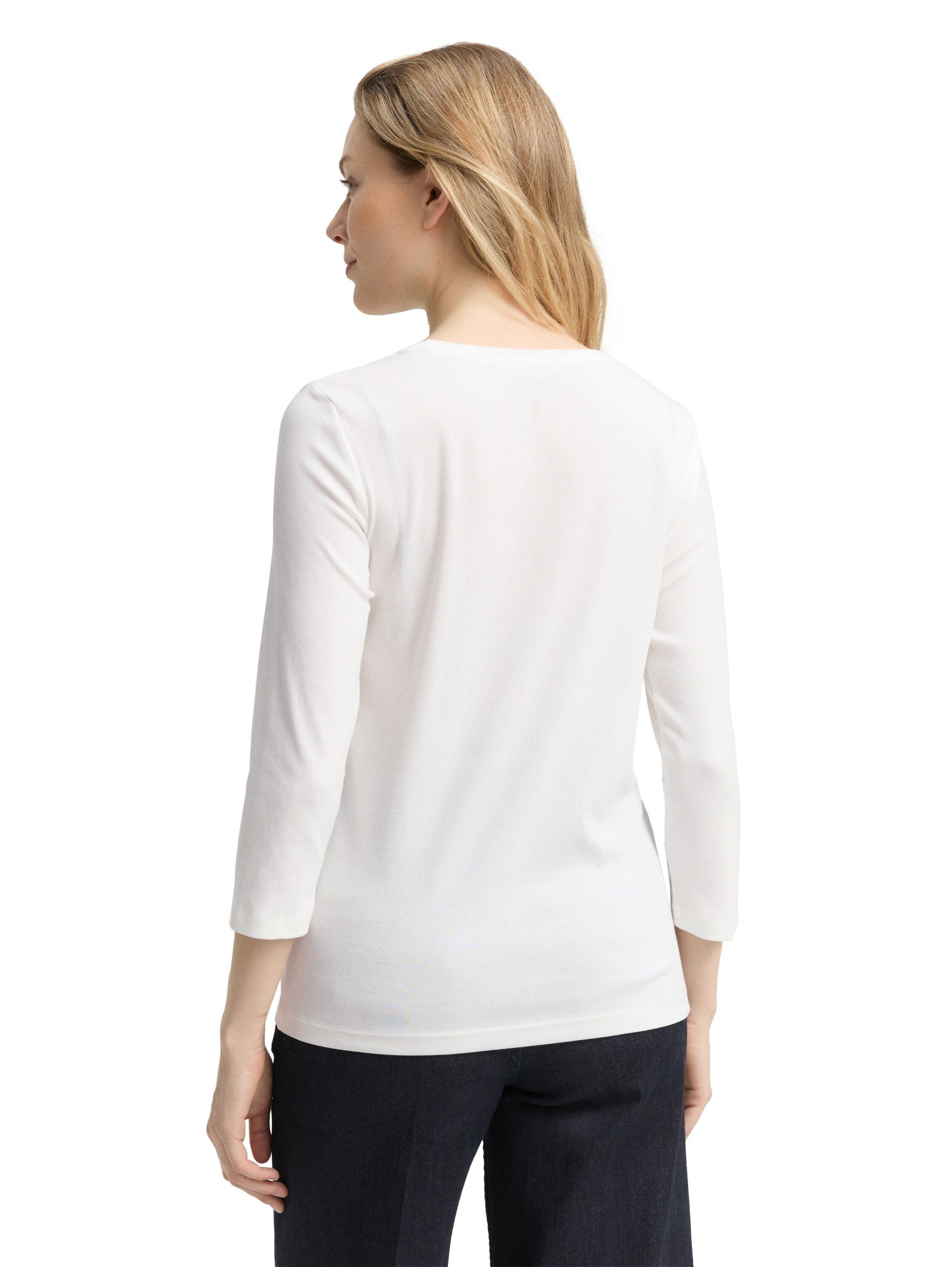 TOM TAILOR 3/4-Arm-Shirt mit Logo Schriftzug günstig online kaufen