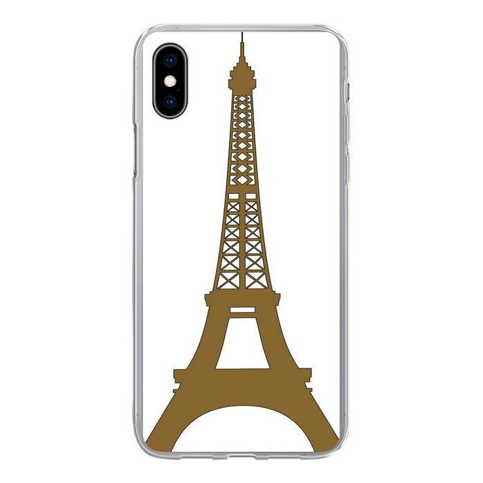 MuchoWow Handyhülle Eine Illustration des Eiffelturms in Paris Handyhülle Apple iPhone Xs Max Smartphone-Bumper Print Handy