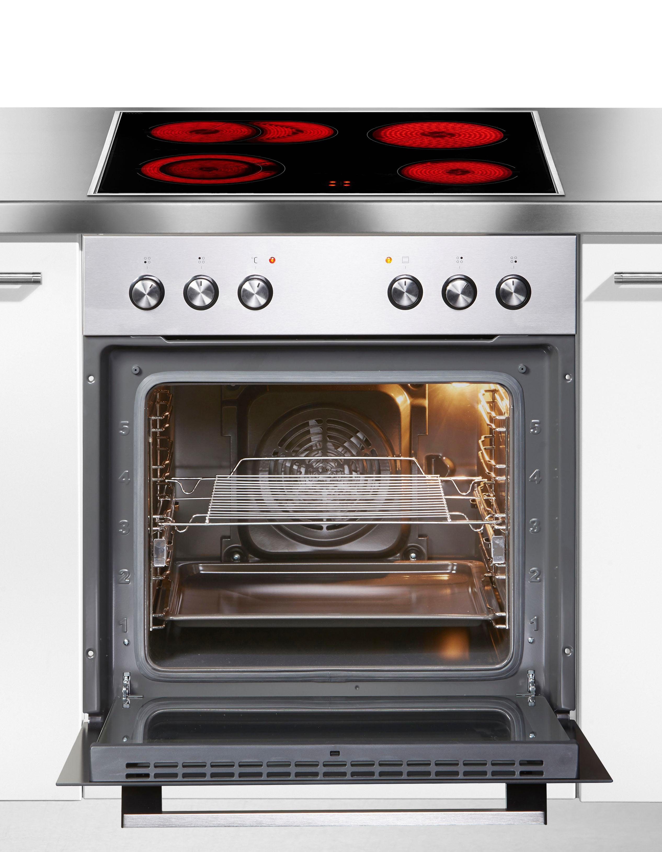 Amica Elektro-Herd-Set EHC 933 011, mit 1-fach-Teleskopauszug, Steam Clean, SteamClean