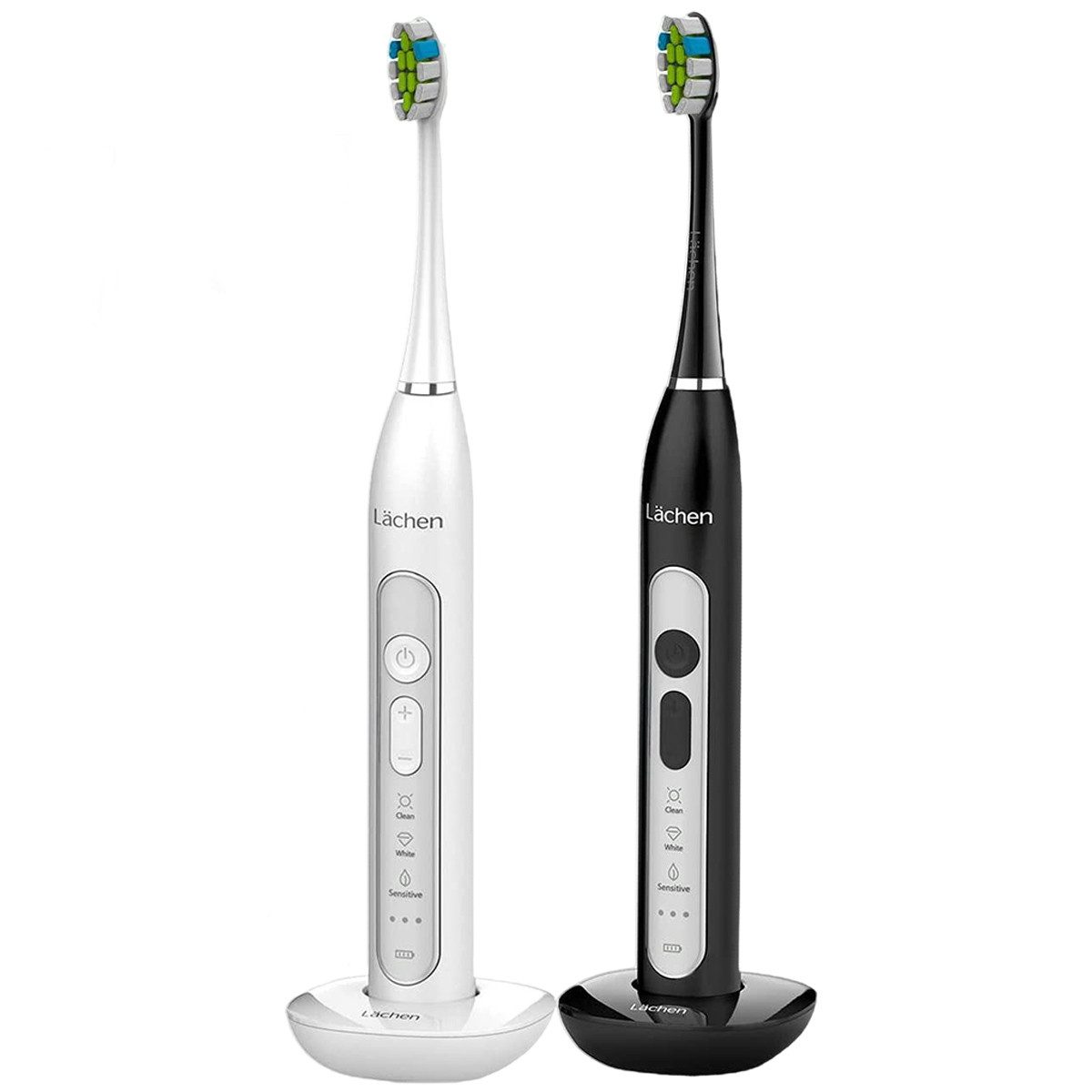 HYIEAR Elektrische Zahnbürste Elektrische Zahnbürste mit 10 Aufsteckbürsten,9 Putzmodi/Deep Clean, Aufsteckbürsten: 10 St., 1 Elektrozahnbürste, 4 Köpfe, 1 Tasche, 1 Ladegerät, 9 Modi,Timer für das Bürsten,IPX7,kabellose Induktionsladestation