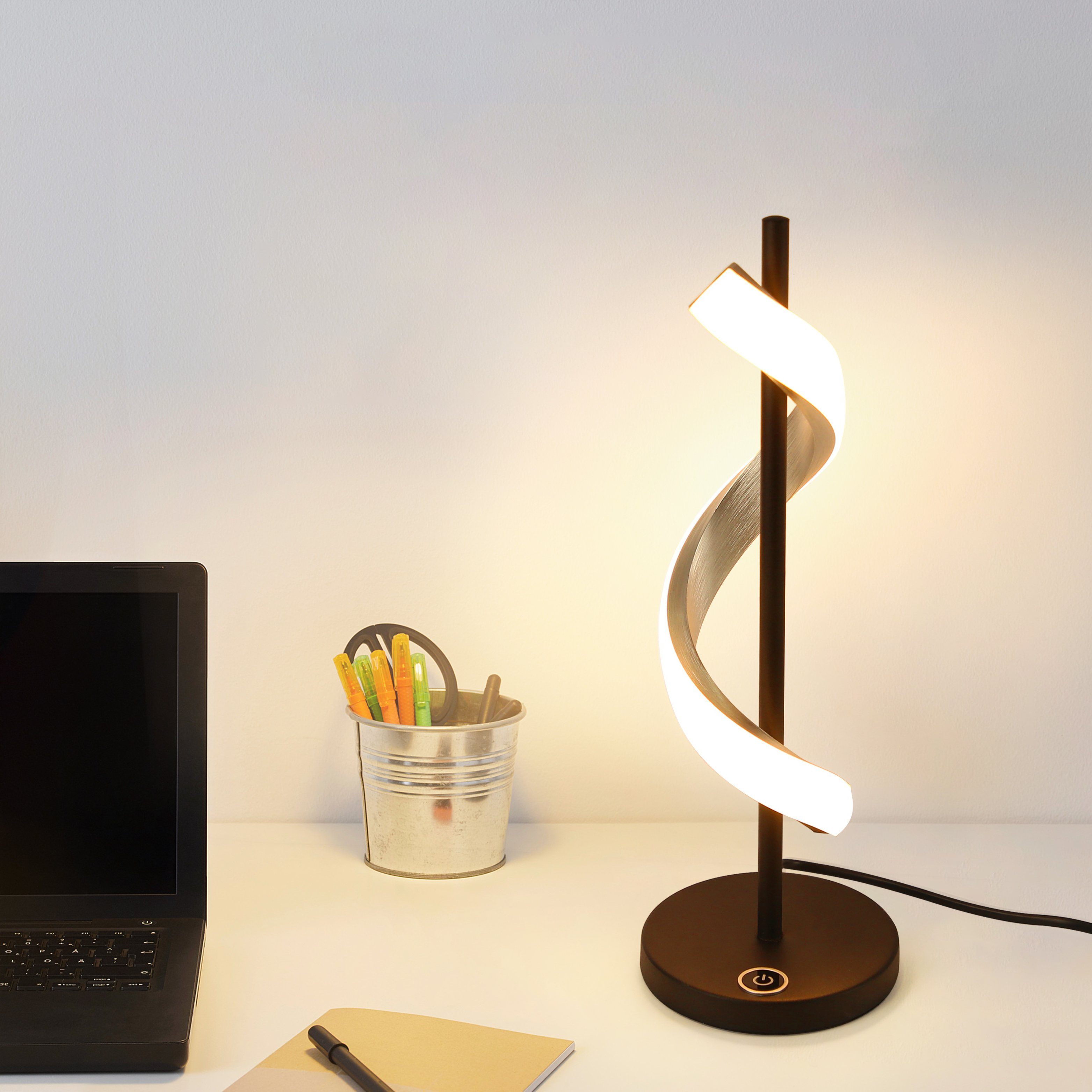 Warmweiß LED-3000K, mit Tischleuchte Schreibtischlampe in Dimmbar, LED 2.1M Design, Touch ZMH Kabel wellenformigen