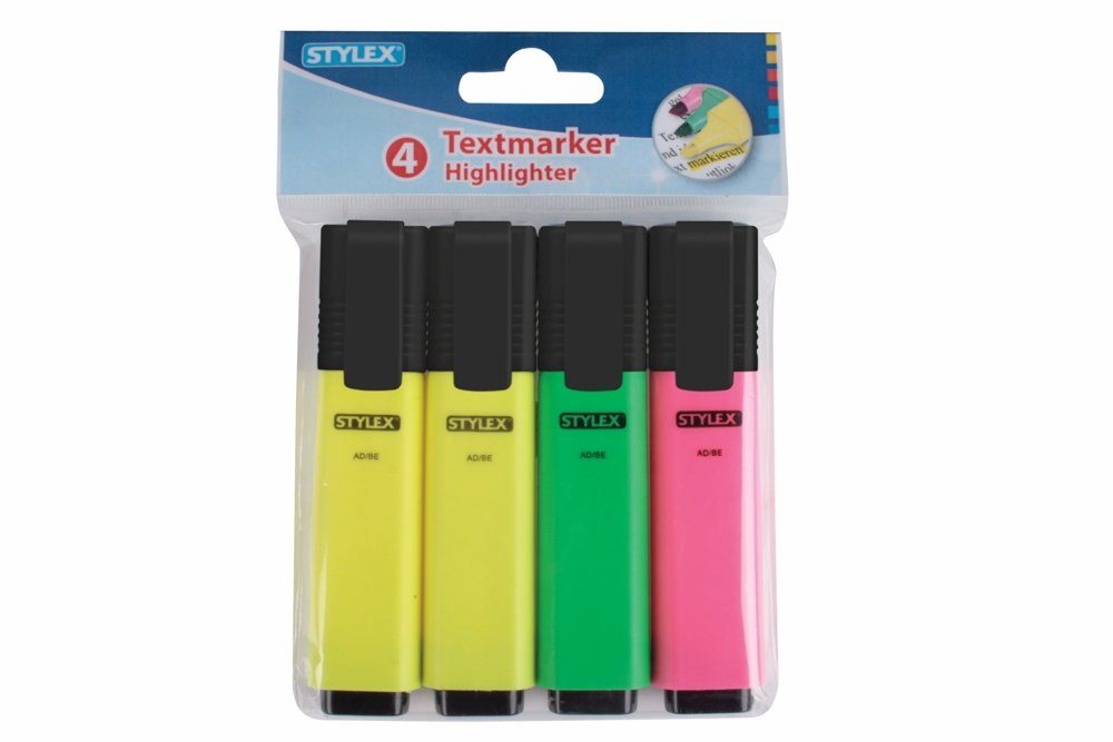 Kugelschreiber Stylex Textmarker Highlighter 4 Stück