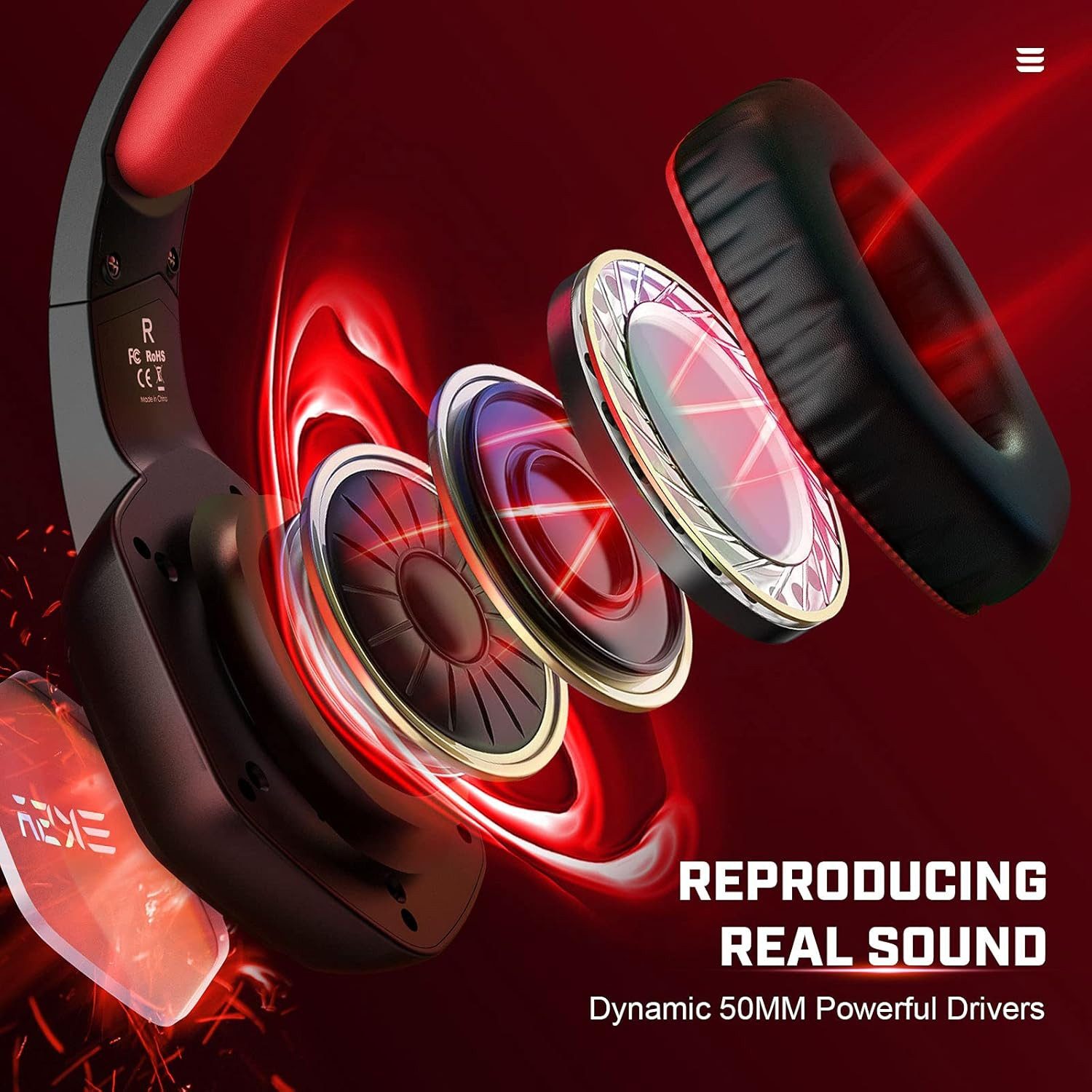 EKSA USB mit Mikrofon und Surround Sound Gaming-Headset (Die 50-mm-Treiber liefern kraftvollen Bass und präzisen Klang für jedes Gaming Detail, RGB Over-Ear Kopfhörer für PC PS4 PS5 mit Noise Cancelling Mikrofon)