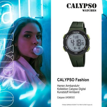 CALYPSO WATCHES Digitaluhr Calypso Herren Uhr Digital K5803/2, Herrenuhr rund, groß (ca. 44mm), Kunststoffarmband, Fashion-Style
