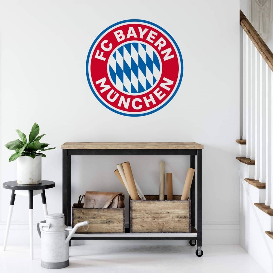 FC Bayern München Wandtattoo Fußball Wandtattoo FC Bayern München Logo FCB  Wappen kariert modern, Wandbild selbstklebend, entfernbar