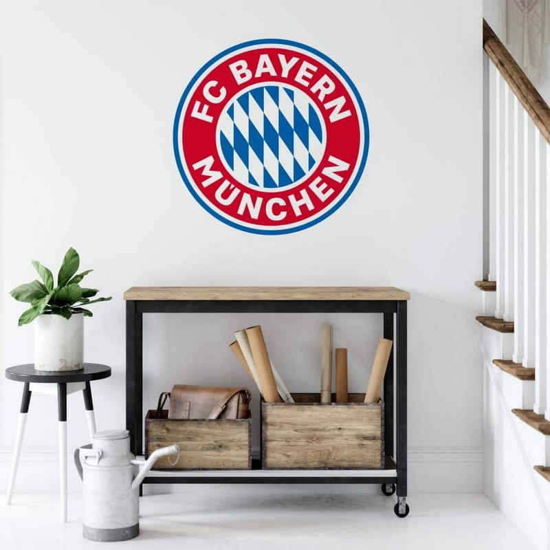 FC Bayern München Wandtattoo Fußball Wandtattoo FC Bayern München Logo FCB Wappen kariert modern, Wandbild selbstklebend, entfernbar