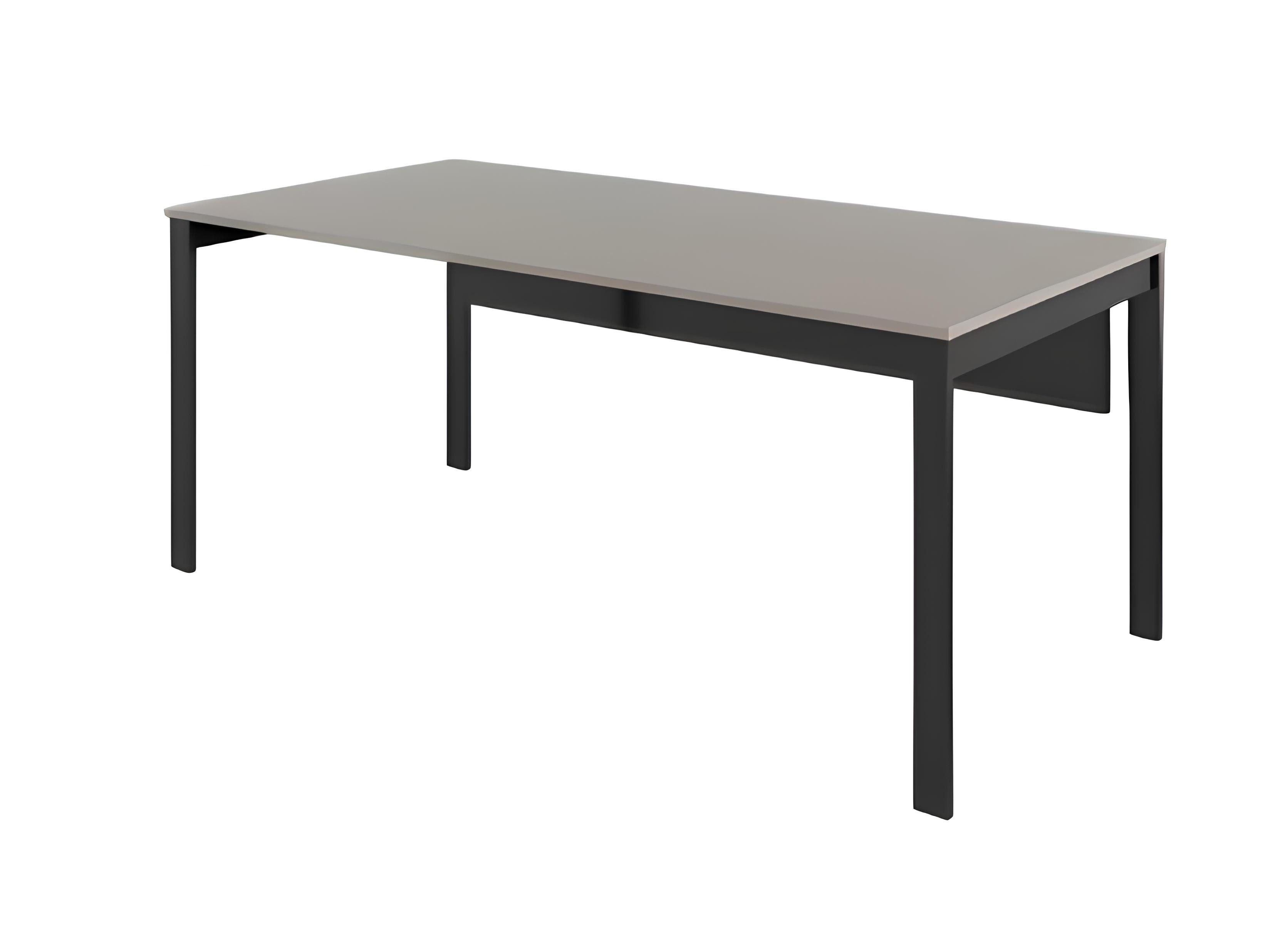 Xlmoebel Schreibtisch Schwarzer Designer-Arbeitstisch mit Edelstahl-Oberfläche (Bürotisch), Hergestellt in Europa