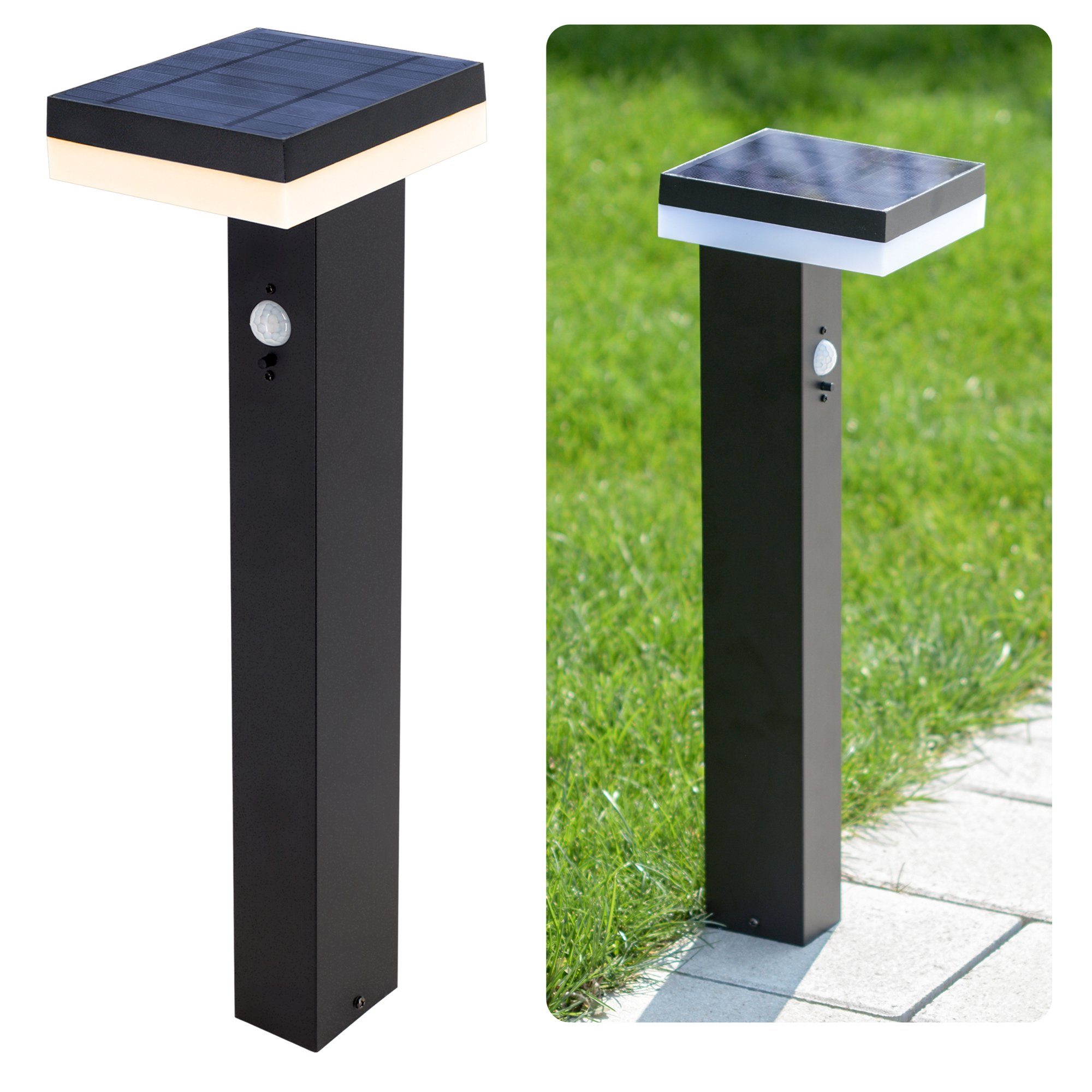 linovum LED Außen-Wandleuchte Solar Pollerleuchte ANBO schwarz Wegeleuchte günstig online kaufen