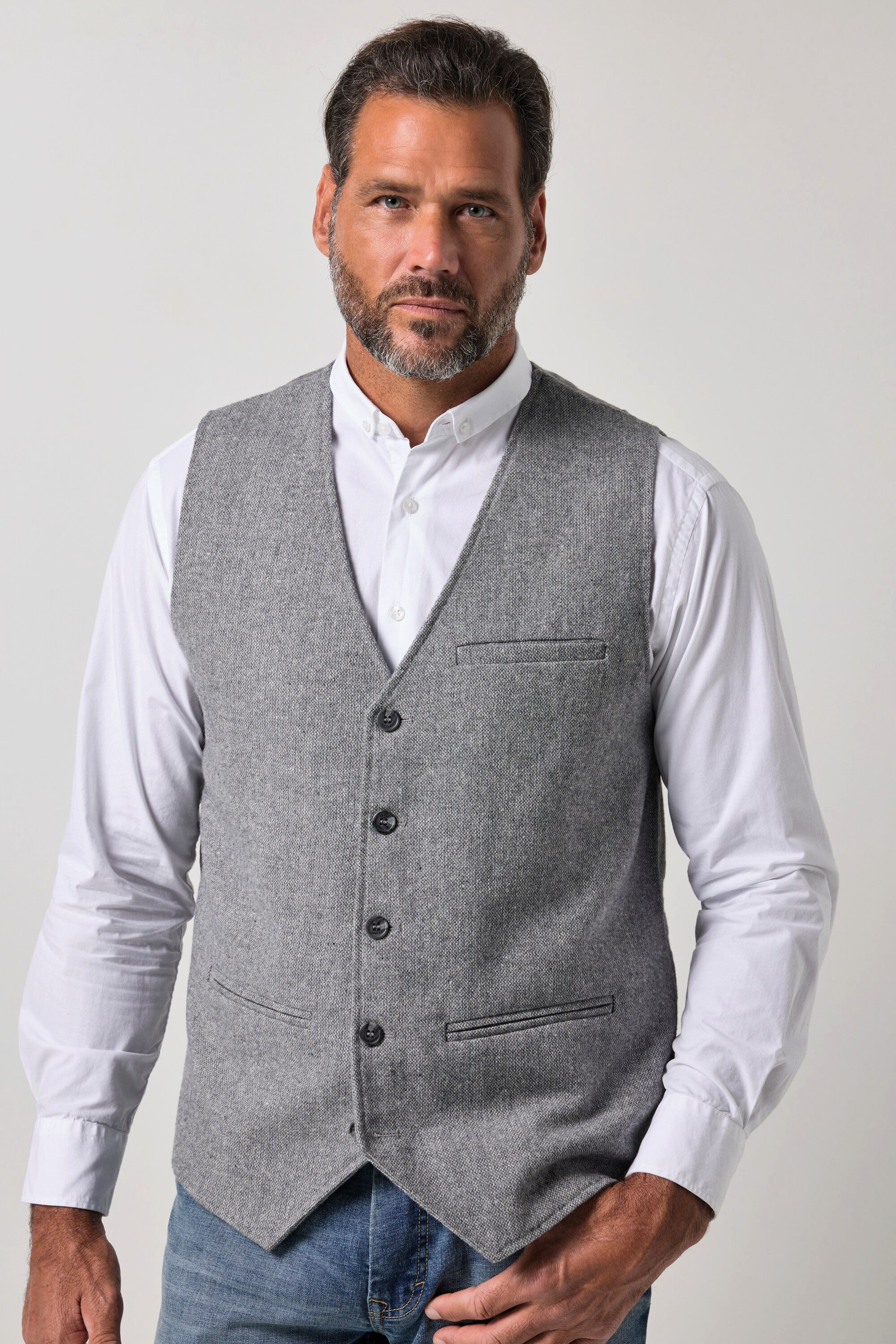 JP1880 Steppweste Weste Wollmix Strickrücken bis 8 XL