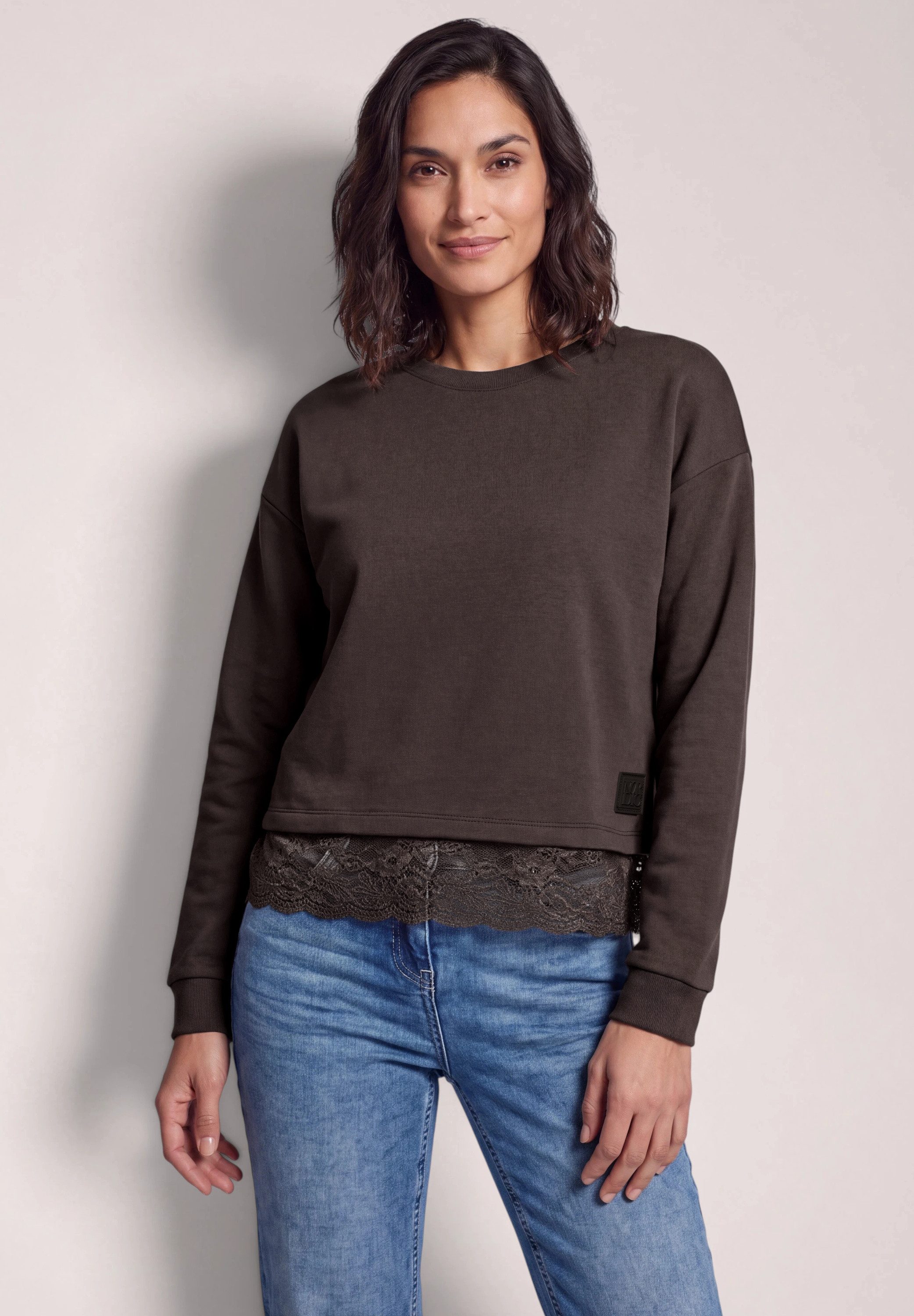 CECIL Langarmshirt mit Spitze