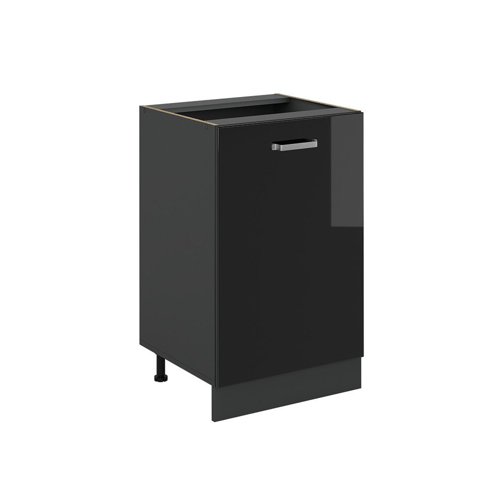 Vicco Unterschrank R-Line, Schwarz Hochglanz/Anthrazit, 50 cm ohne Arbeitsplatte (1-St)
