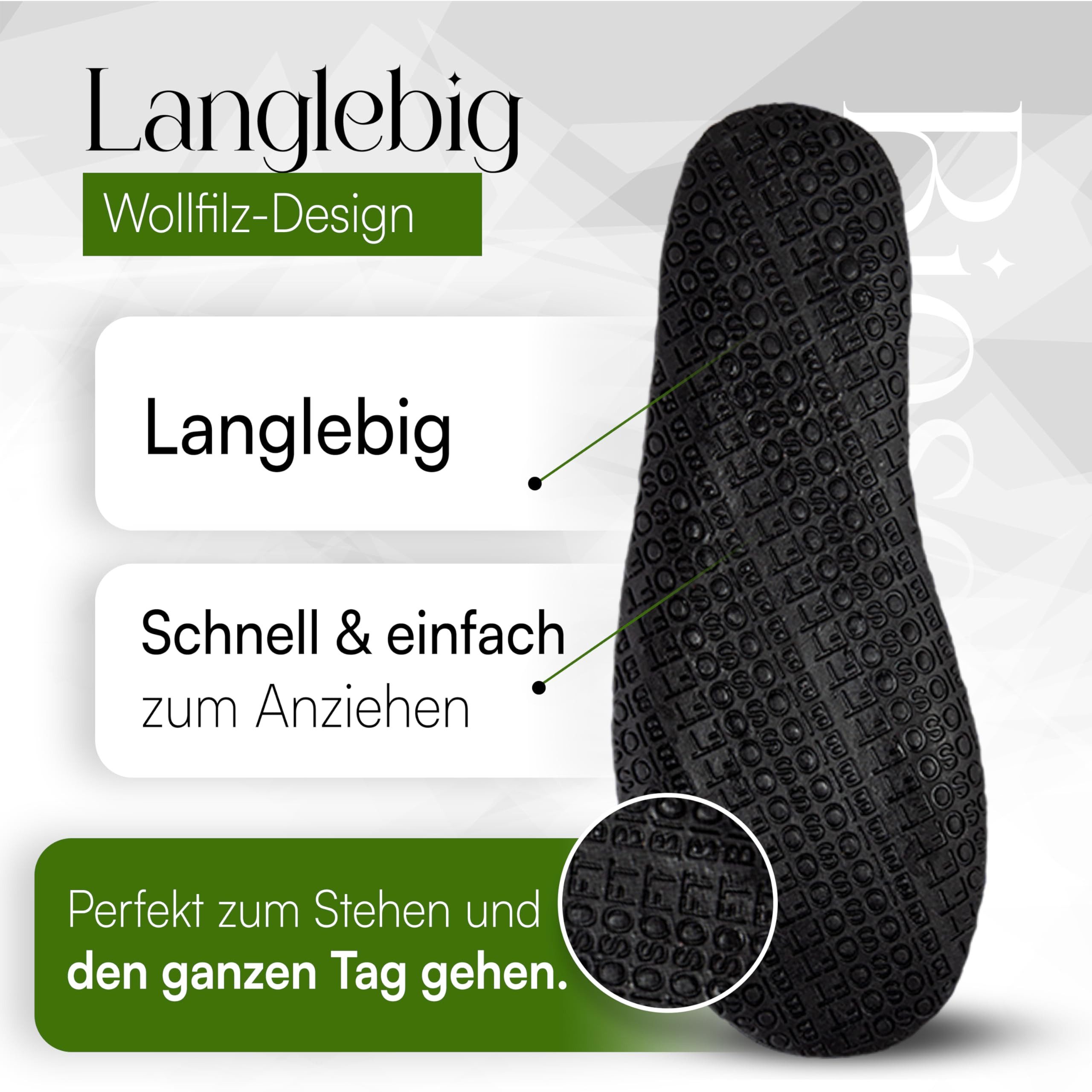 Biosoft Comfort & Easy Walk Biosoft Filz Hausschuhe Herren Größe 42 - 46 Mister Cosy, Hausschuhe Hausschuh