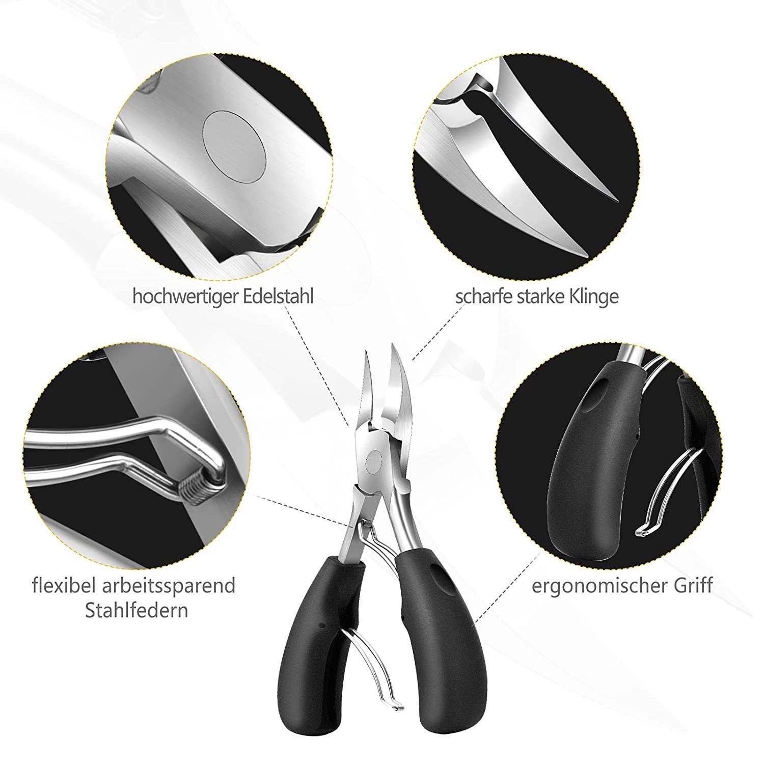 6-tlg., entwickelt Nagelprobleme ® 6-tlg., Tasche, Nagelknipser-Set, für Edelstahl, COOL-i