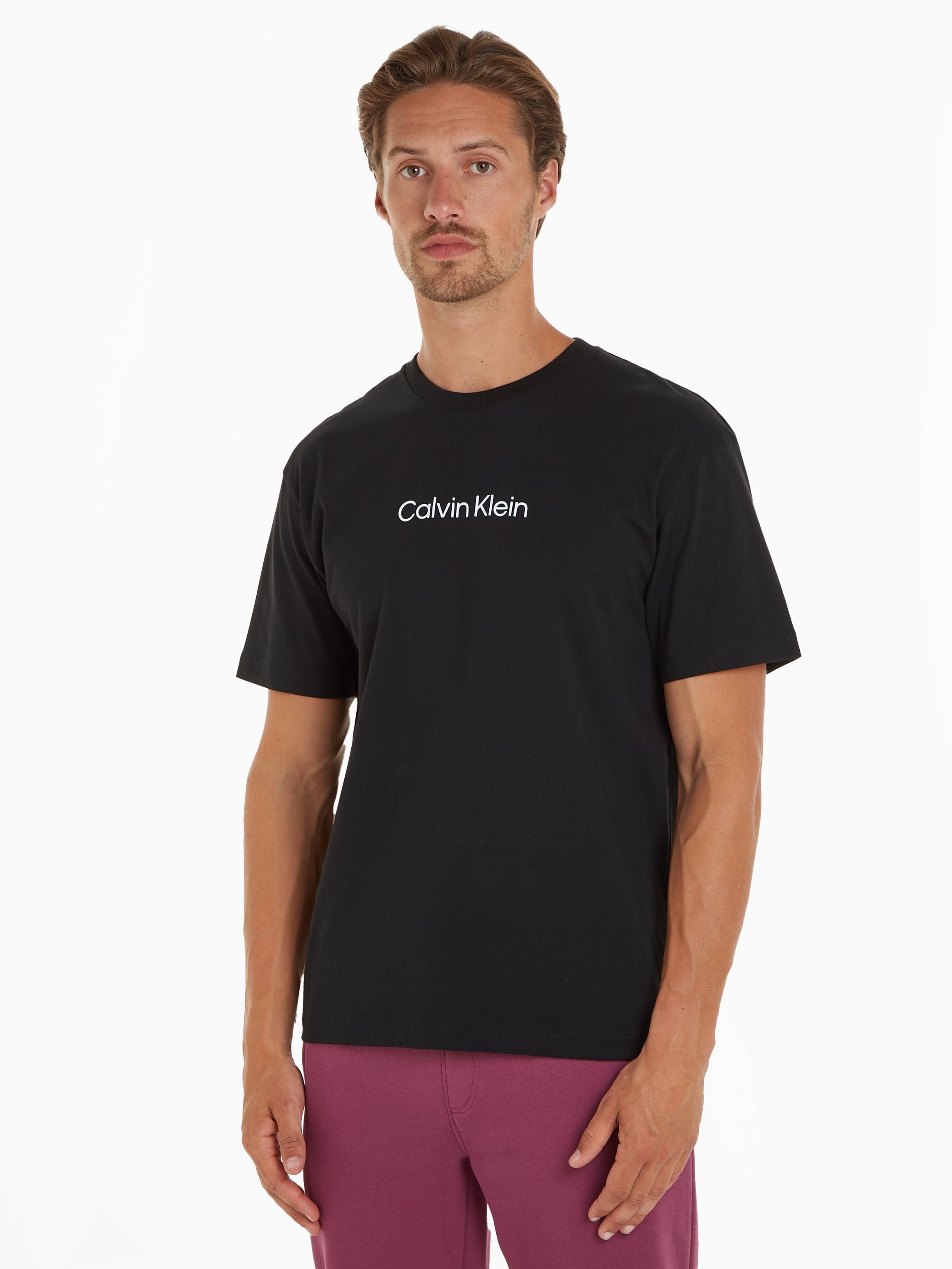 Calvin schwarz HERO aufgedrucktem T-Shirt COMFORT T-SHIRT LOGO Markenlabel Klein mit