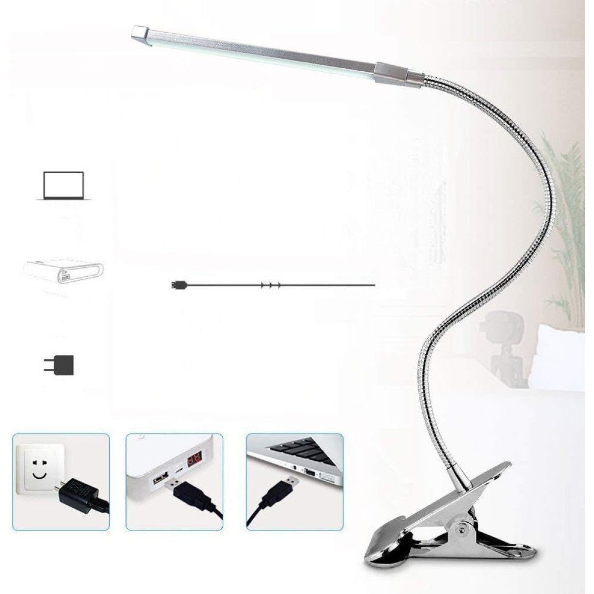 LED, Make Dimmbar,3 als Jormftte Deckenleuchte Leselampe Silber Farbwechsel, USB Light Up Lampe