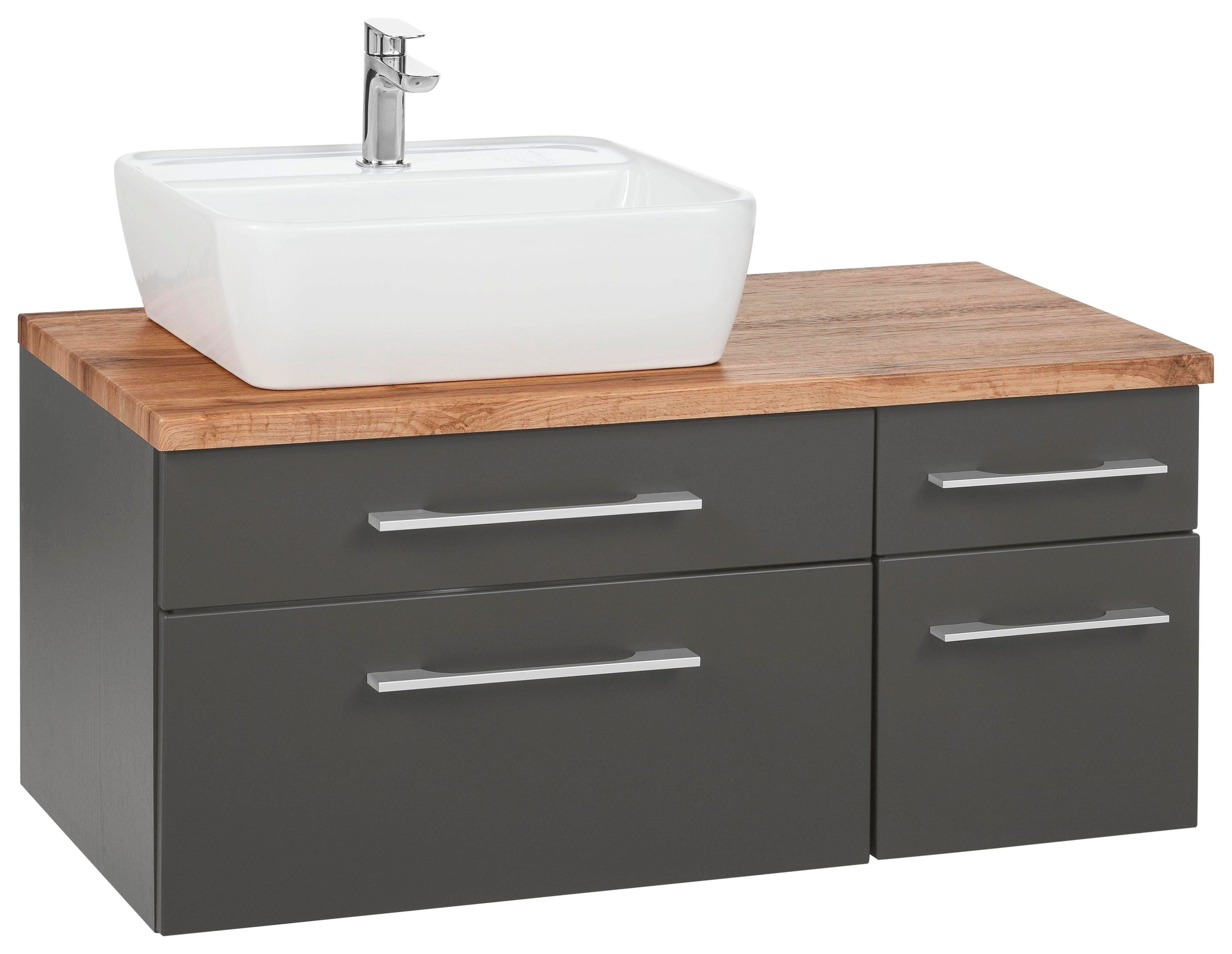 welltime Waschbeckenunterschrank Davos Badmöbel, Waschtisch inkl. Waschbecken, Breite 90 cm