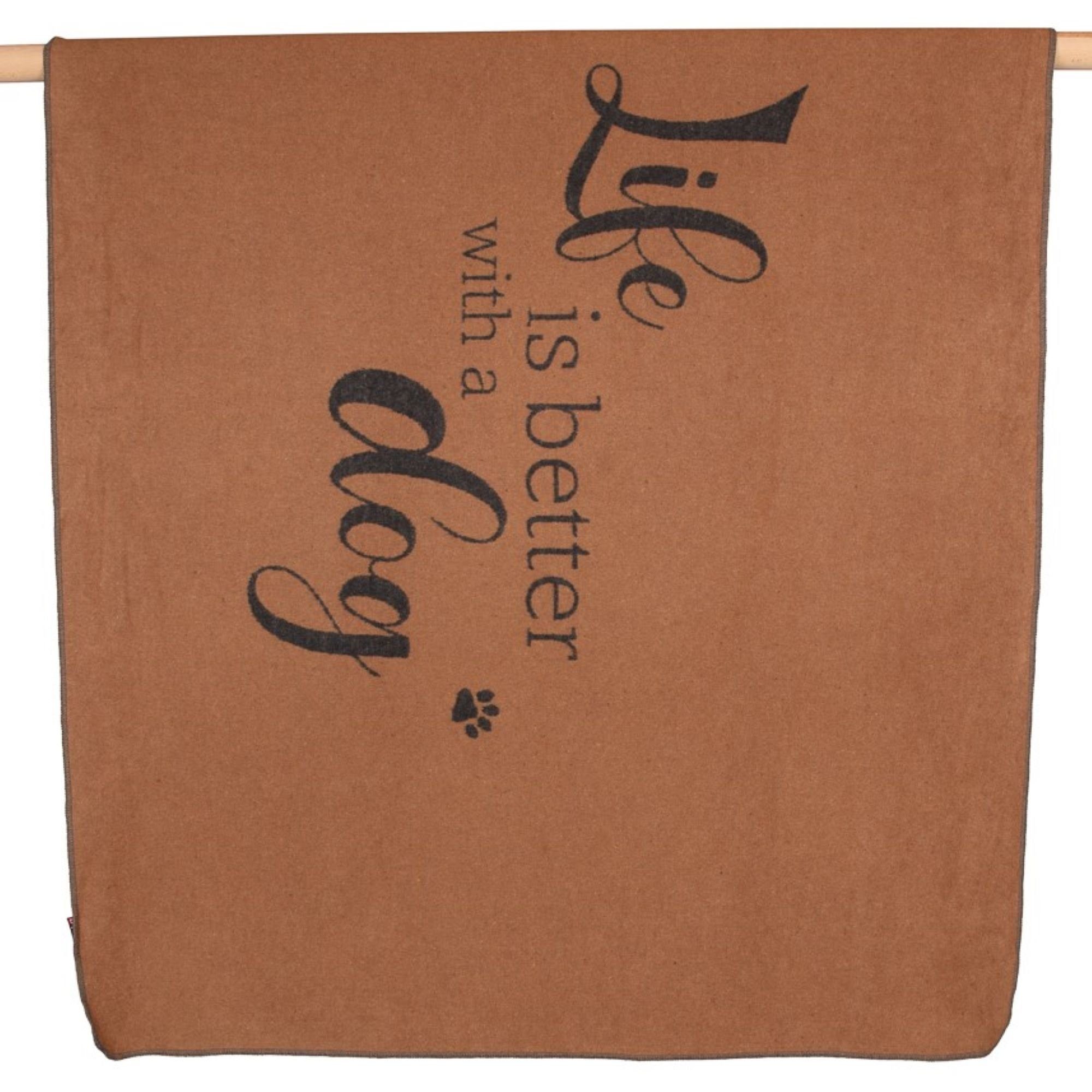 DAVID FUSSENEGGER Tierdecke Hundedecke 'life is better' 100 x 140 cm günstig online kaufen