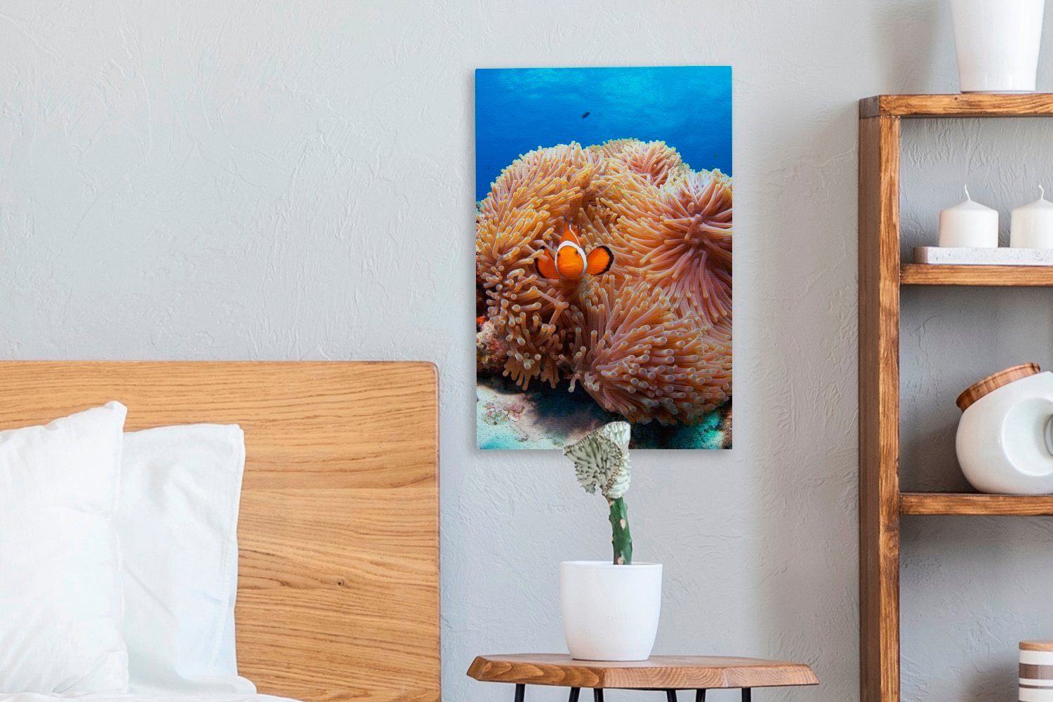 Leinwandbild bespannt OneMillionCanvasses® Leinwandbild St), Gemälde, Fisch, - - Anemone Nemo fertig cm (1 Zackenaufhänger, 20x30 inkl.