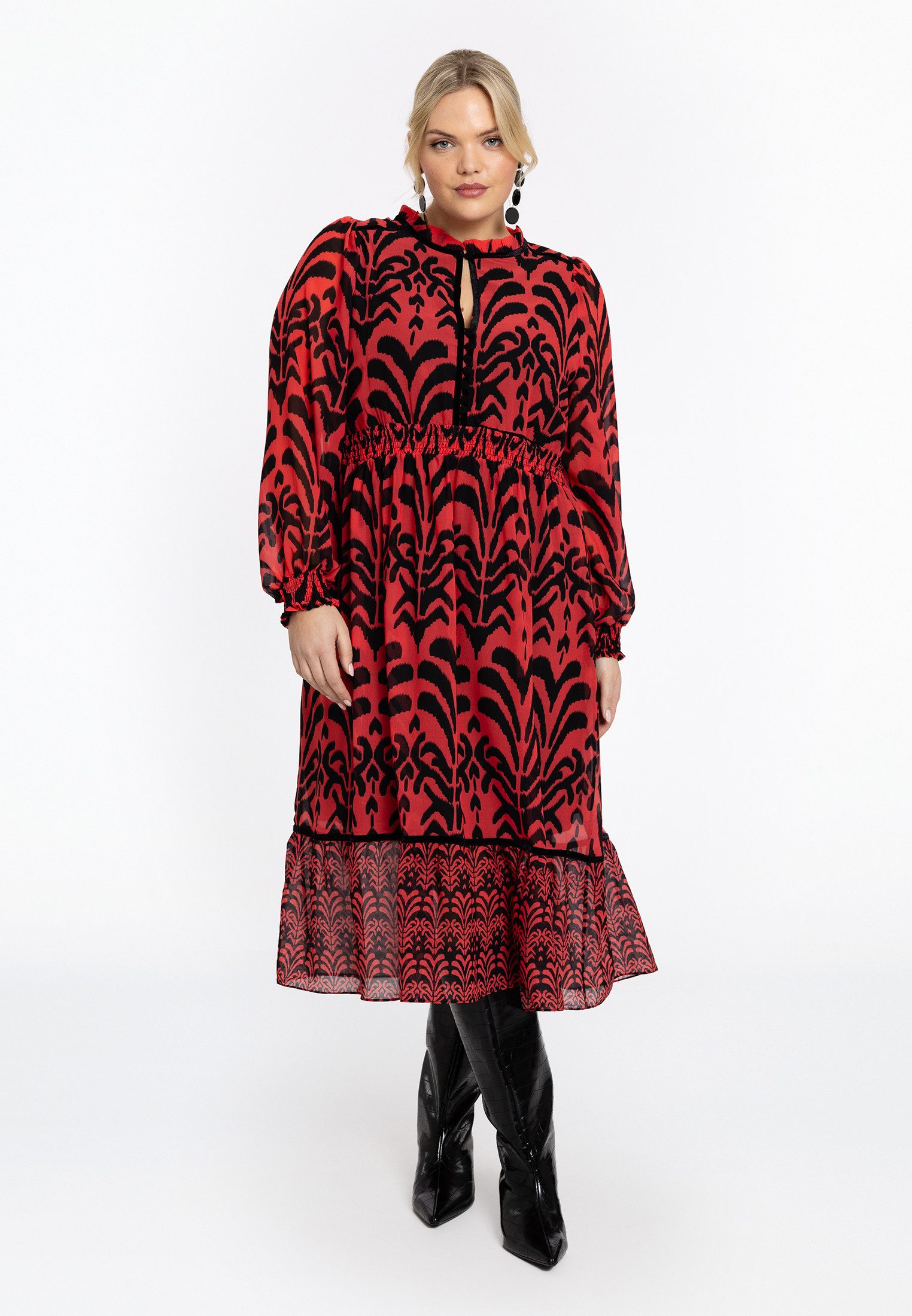 YOEK A-Linien-Kleid Damen Kleid mit Druck günstig online kaufen