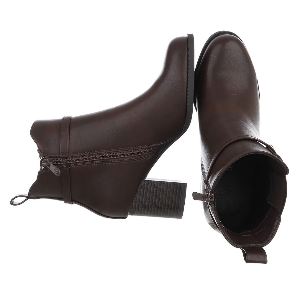 Ital-Design Elegante Ankle Boots mit Blockabsatz und dekorativem Verschluss günstig online kaufen