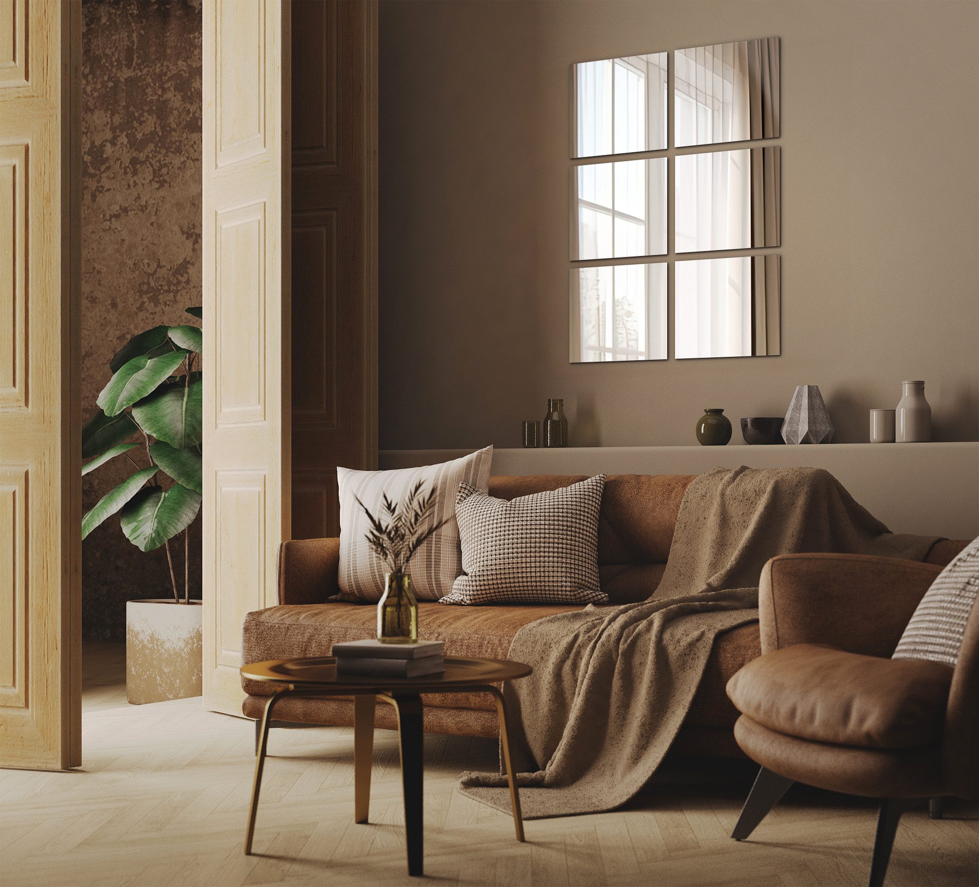 Tulup Spiegelfliesen Selbstklebende Dekorationsfliesen Moderne - 6 Stück Set Glamour