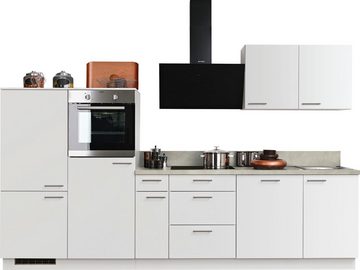 Kochstation Küchenzeile KS-Scafa, vormontiert, mit höhenverstellbaren Füßen, vormontiert, wahlweise mit E-Geräten, mit Soft-Close, Breite 320 cm