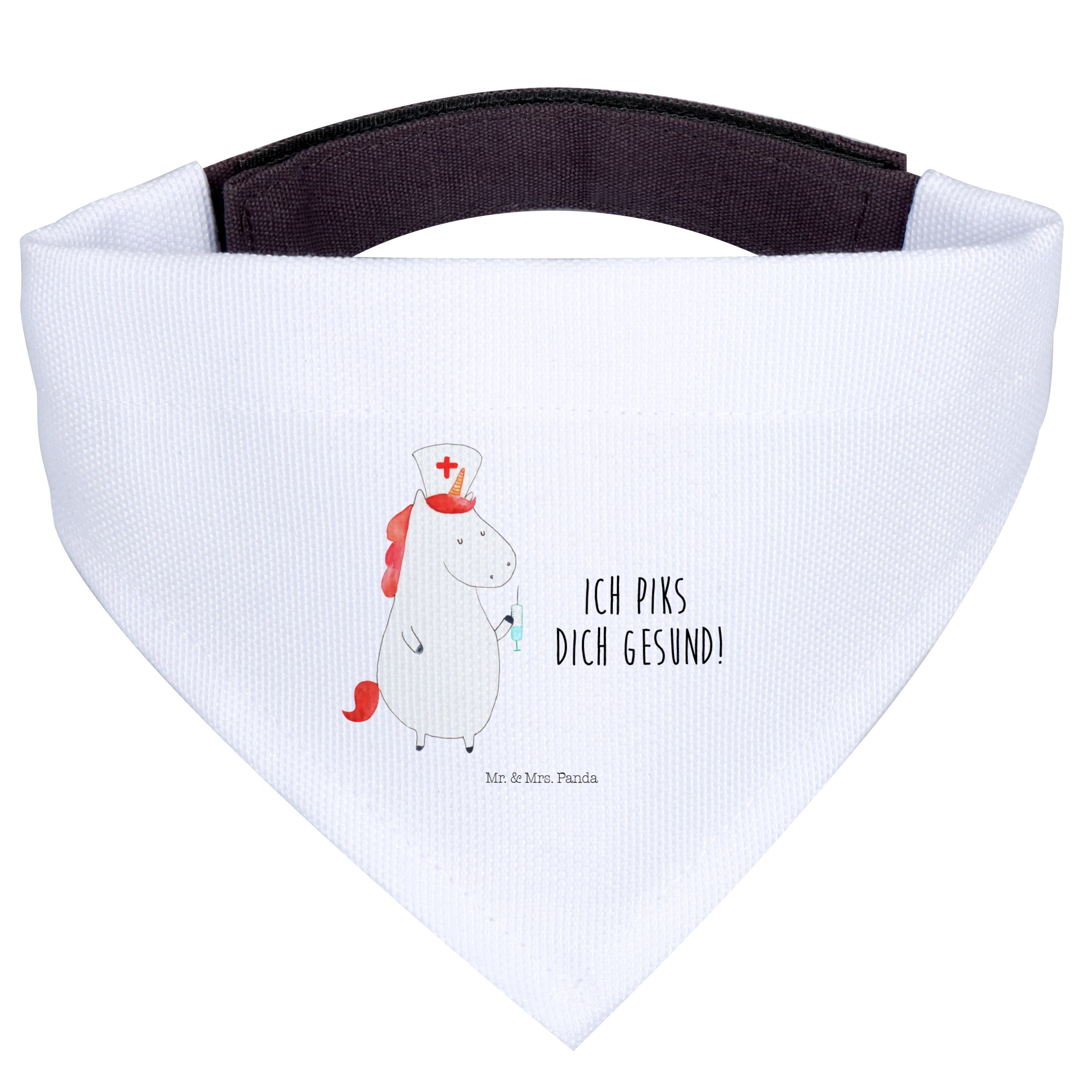 Mr. & Mrs. Panda Hundefliege Einhorn Krankenschwester, Halstuch Für Hunde, Weiß, Unicorn, Hundehal, Polyester, Schal Hund Hunde-Bandana Schal Für Hunde
