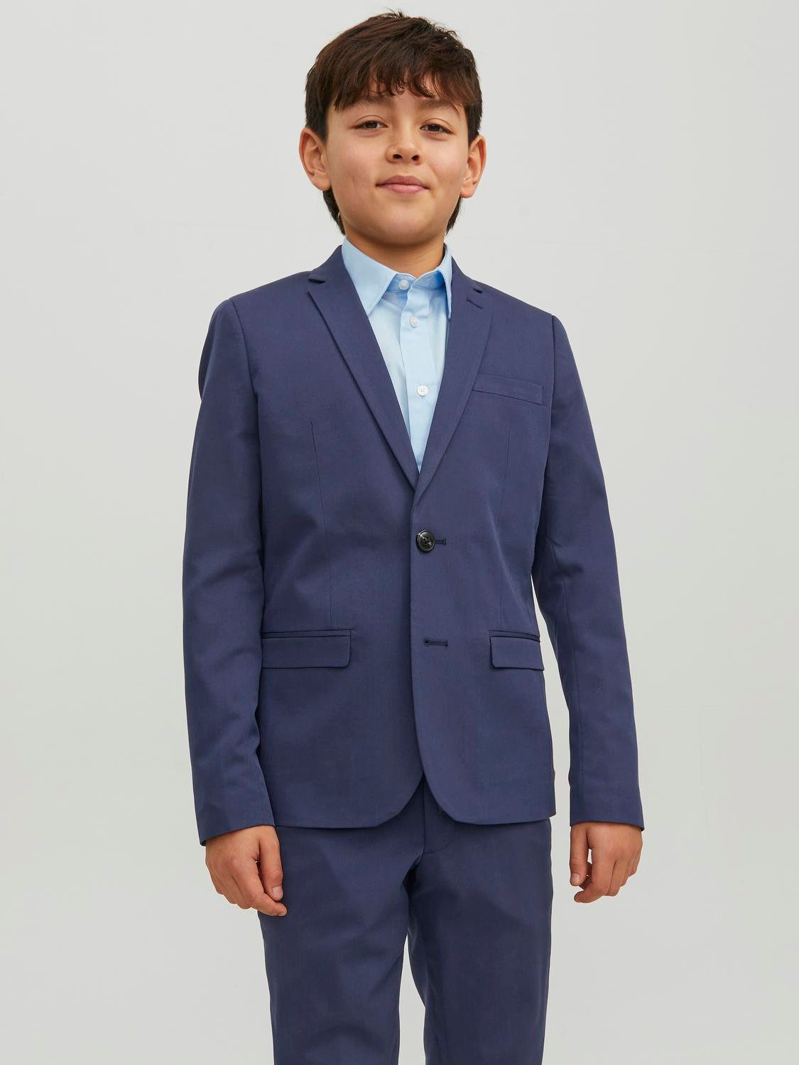 Jack & Jones Junior Sakko JPRSOLAR stylisch, elastisch, pflegeleicht unifarben, modisch, slim fit, Reverskragen