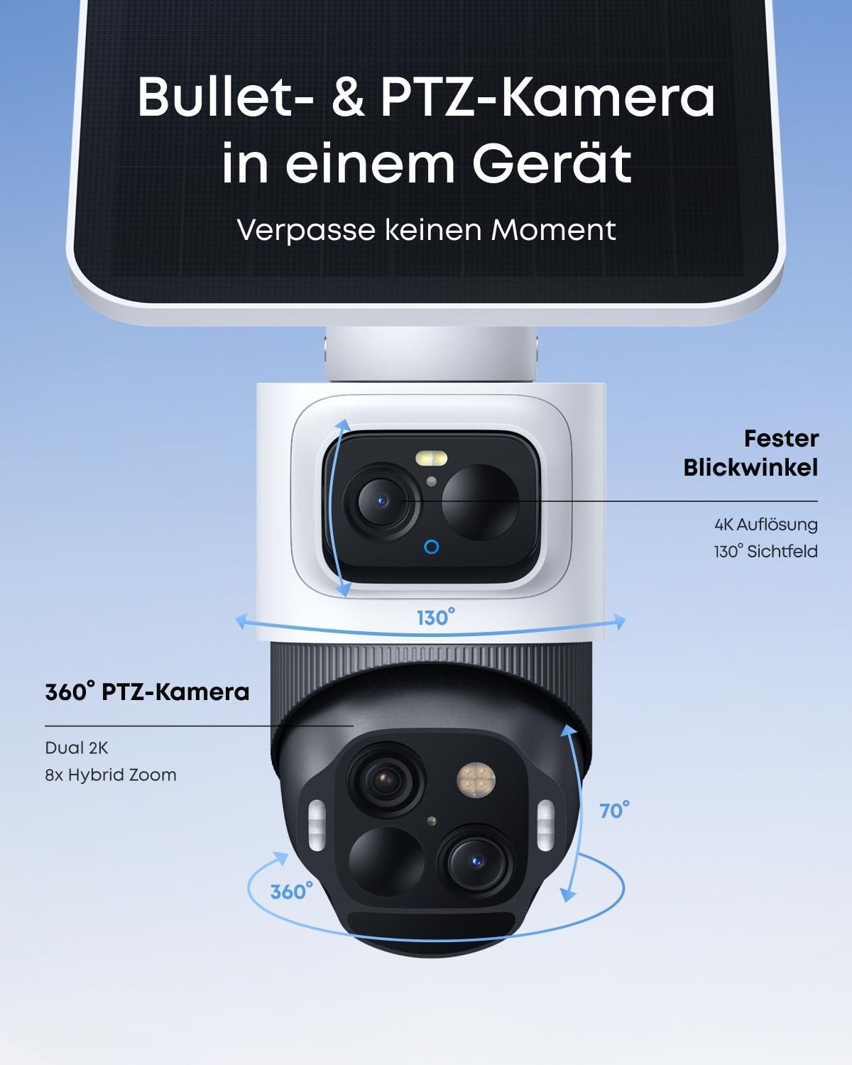 eufy Überwachungskamera EUFY CAM S4 SOLO (Scharfes, präzises CAM Schneidesystem)