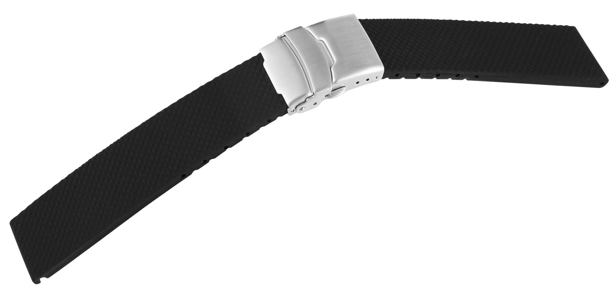 Engelhardt Uhrenarmband MB0086 Silikon-Uhrenarmband - 24 mm, schwarz, Herren ErsatzArmband