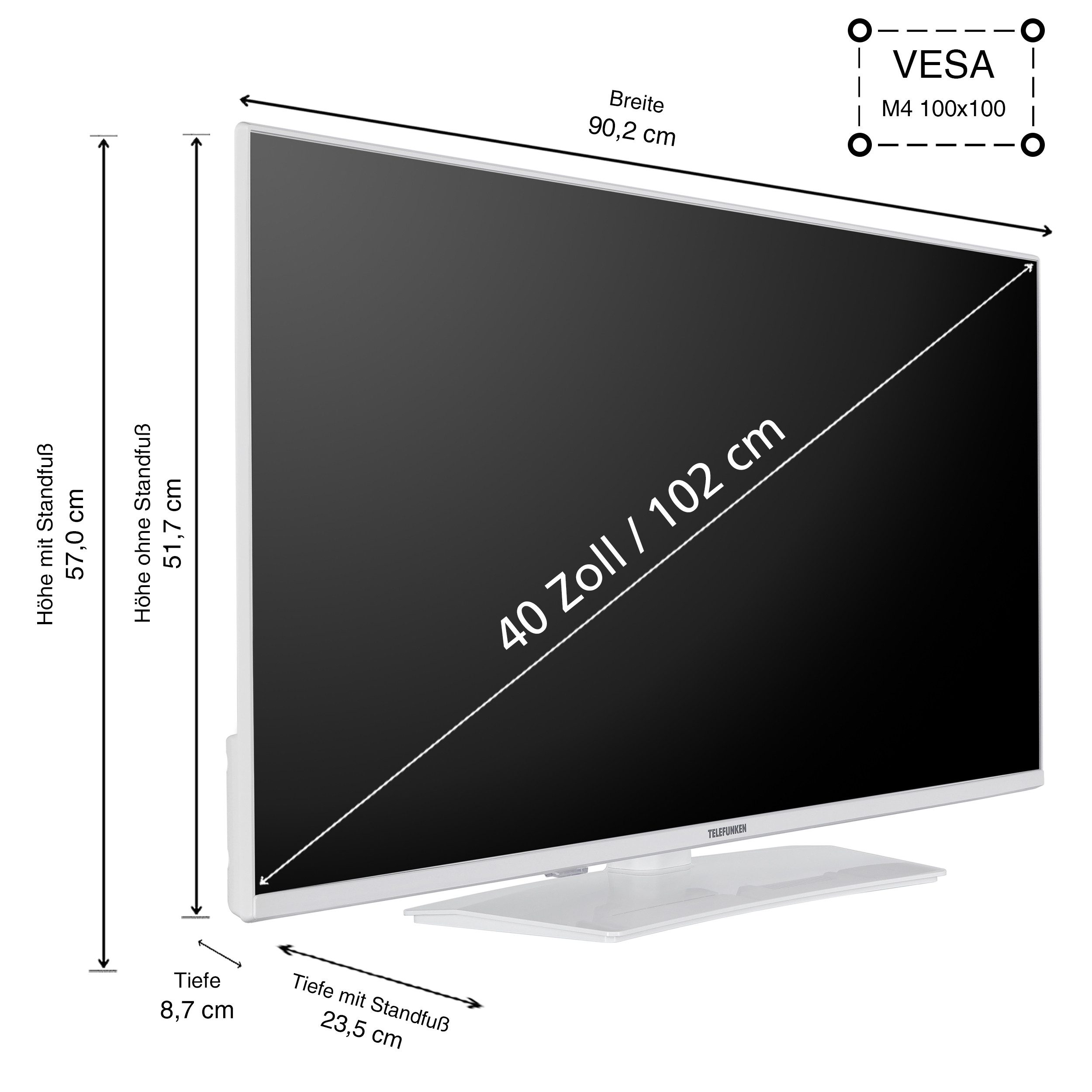 Telefunken XF40VP750M-W LCD-LED Fernsehe...