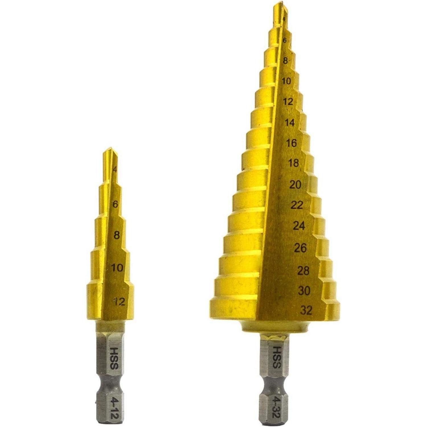 LuxusKollektion Stufenbohrer Stufenbohrer Set 2tlg HSS TiN Einheitsgröße set 2-Quality Plus