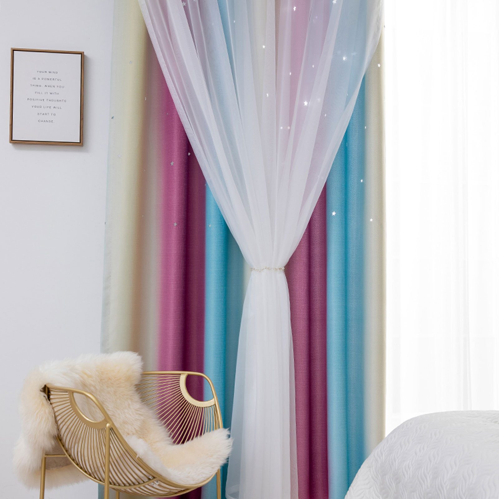 REDOM Verdunkelungsvorhang 2er Voile Farbverlauf Curtains günstig online kaufen