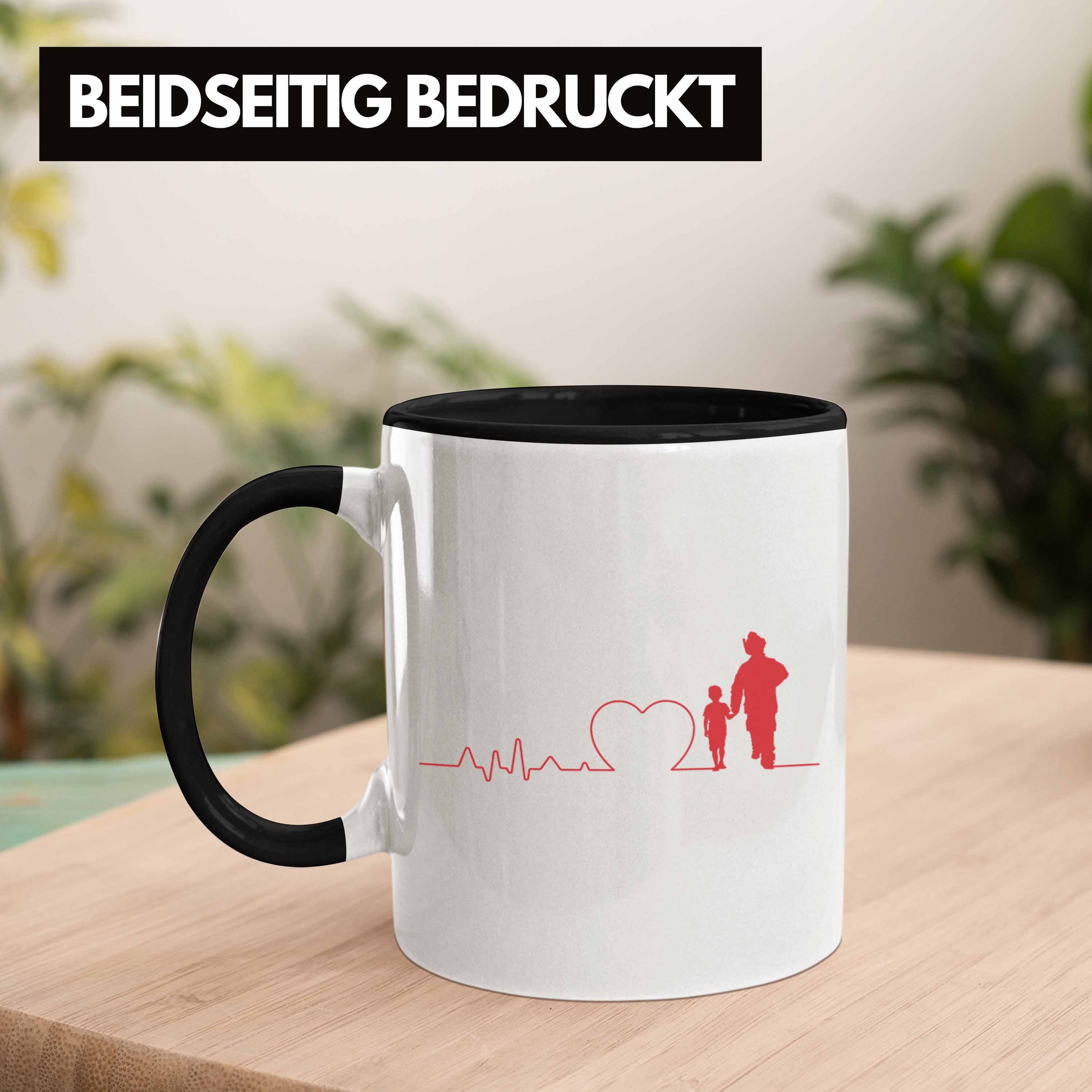 Tasse Feuerwehr Tasse Trendation Schwarz Männer Trendation Evolution Sohn Geschenk Geburtstag Vater - Feuerwehrmann für Spruch