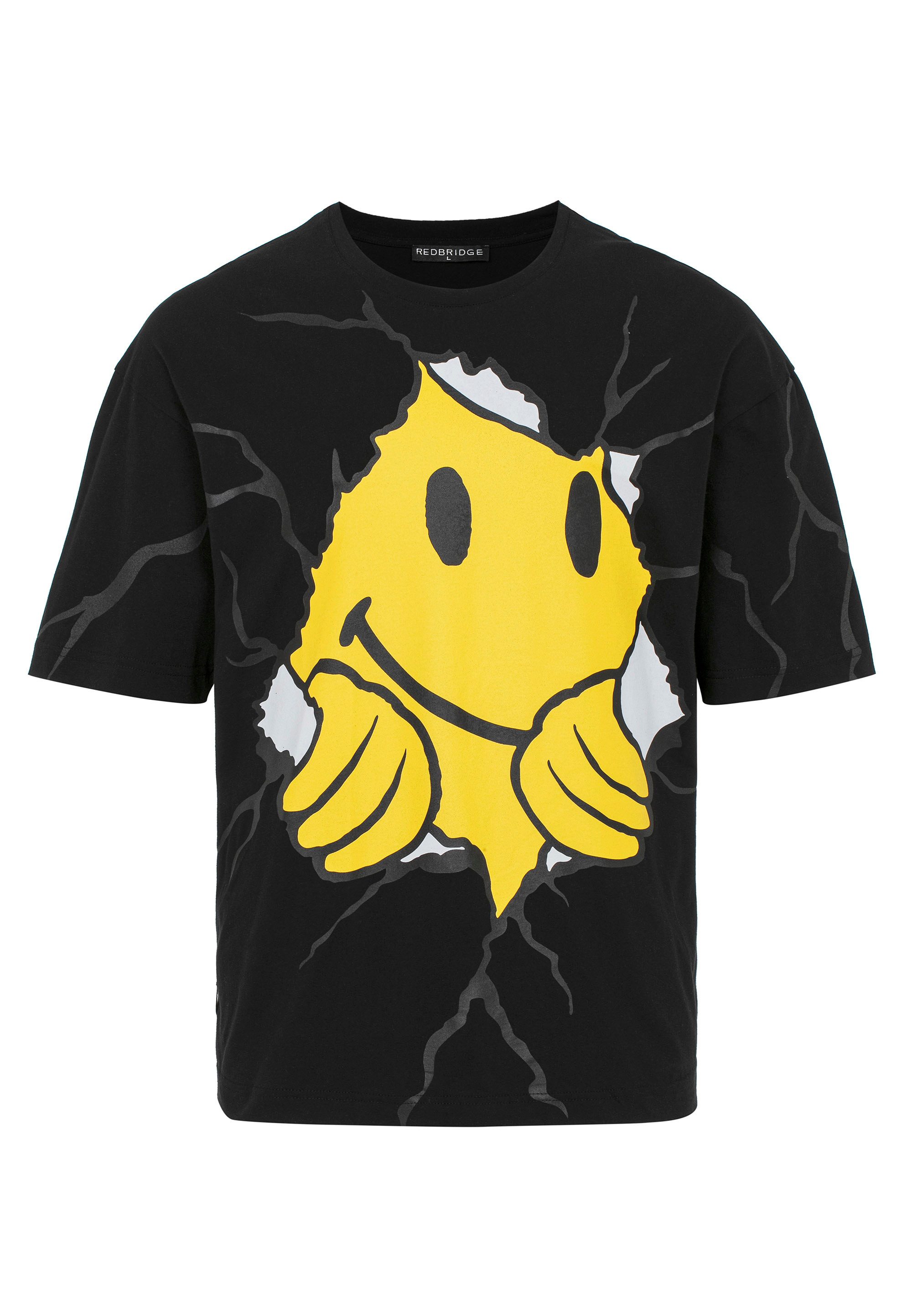 RedBridge T-Shirt mit Smiley-Print Trendiges Oversize Streetwear-Shirt
