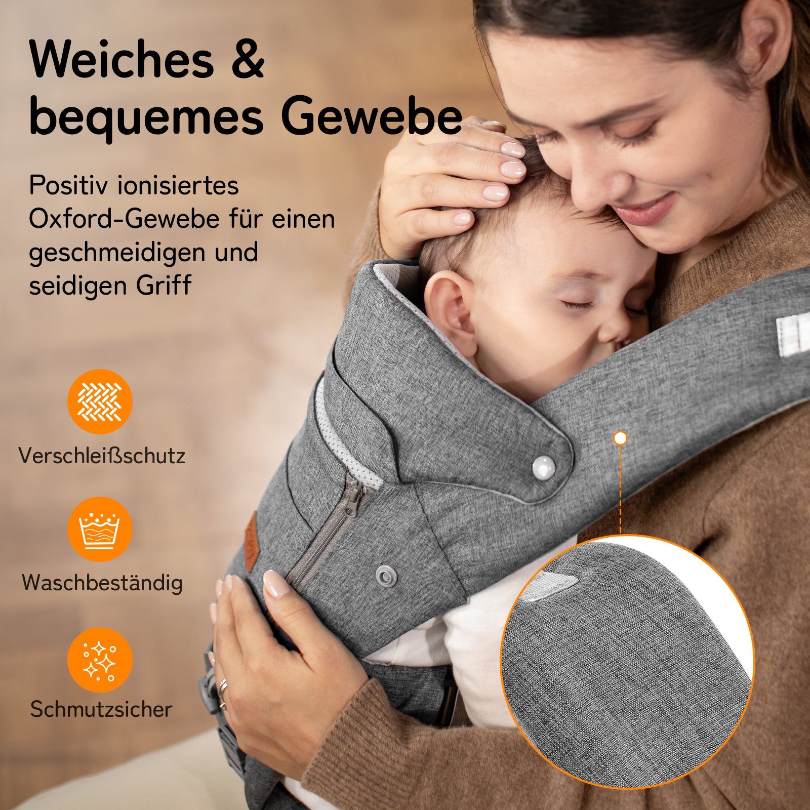 besrey Bauchtrage Babytrage mit Hüftsitz Bauchtragen & Rückentrage, Ergonomisches Babytrage für Babys & Kleinkinder (3,5-20 kg)