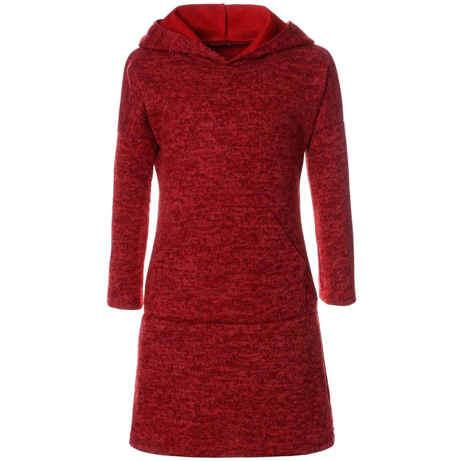 Mädchen BEZLIT (1-tlg) Kängurutasche Rot Kapuze mit Blusenkleid Pullover-Kleid