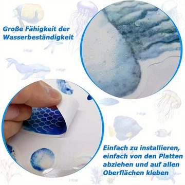 RefinedFlare Wandtattoo Fluoreszierender dekorativer Wandaufkleber „Unterwasserwelt-Cartoon“.