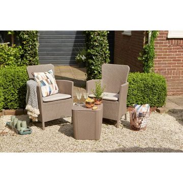 Keter Gartenlounge-Set 3-tlg. Garten-Sitzgruppe Iowa Cappuccino-Braun 224383, (1-tlg)