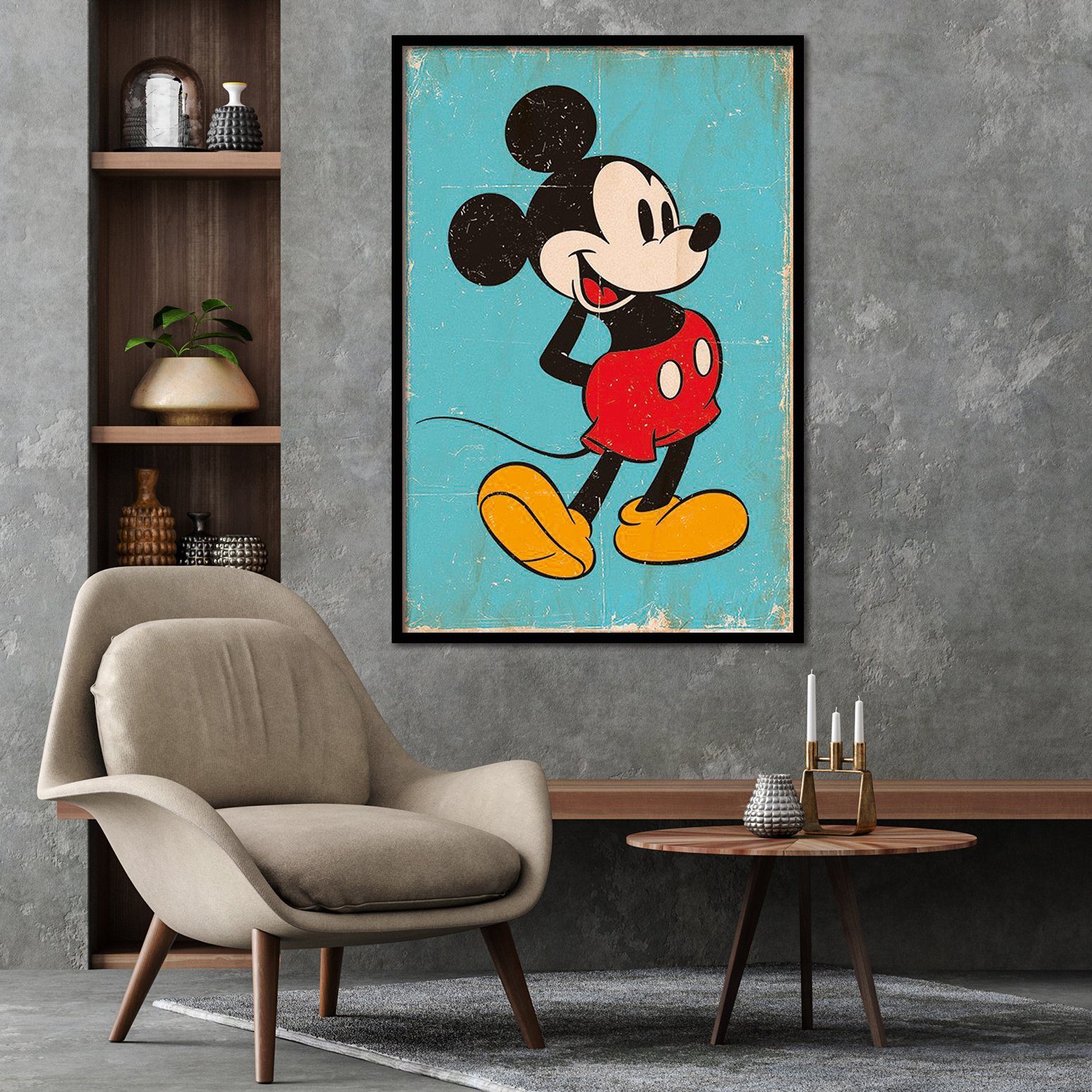 PYRAMID Poster Mickey Mouse Poster Retro Blue 61 x 91,5 cm günstig online kaufen