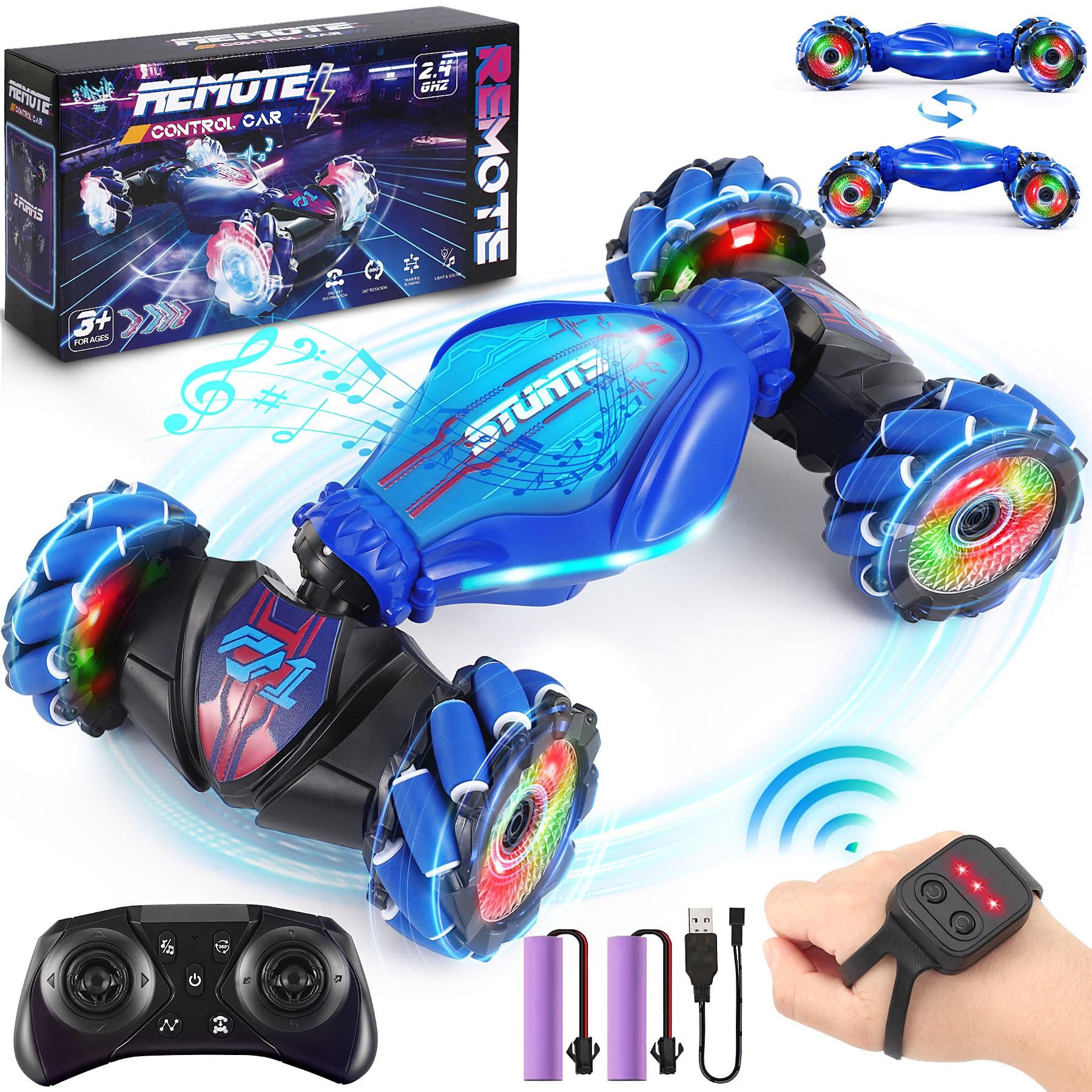 POPOLIC Spielzeug-Auto RC Stunt Auto mit Licht & Sound, 360° Drehung, für K günstig online kaufen