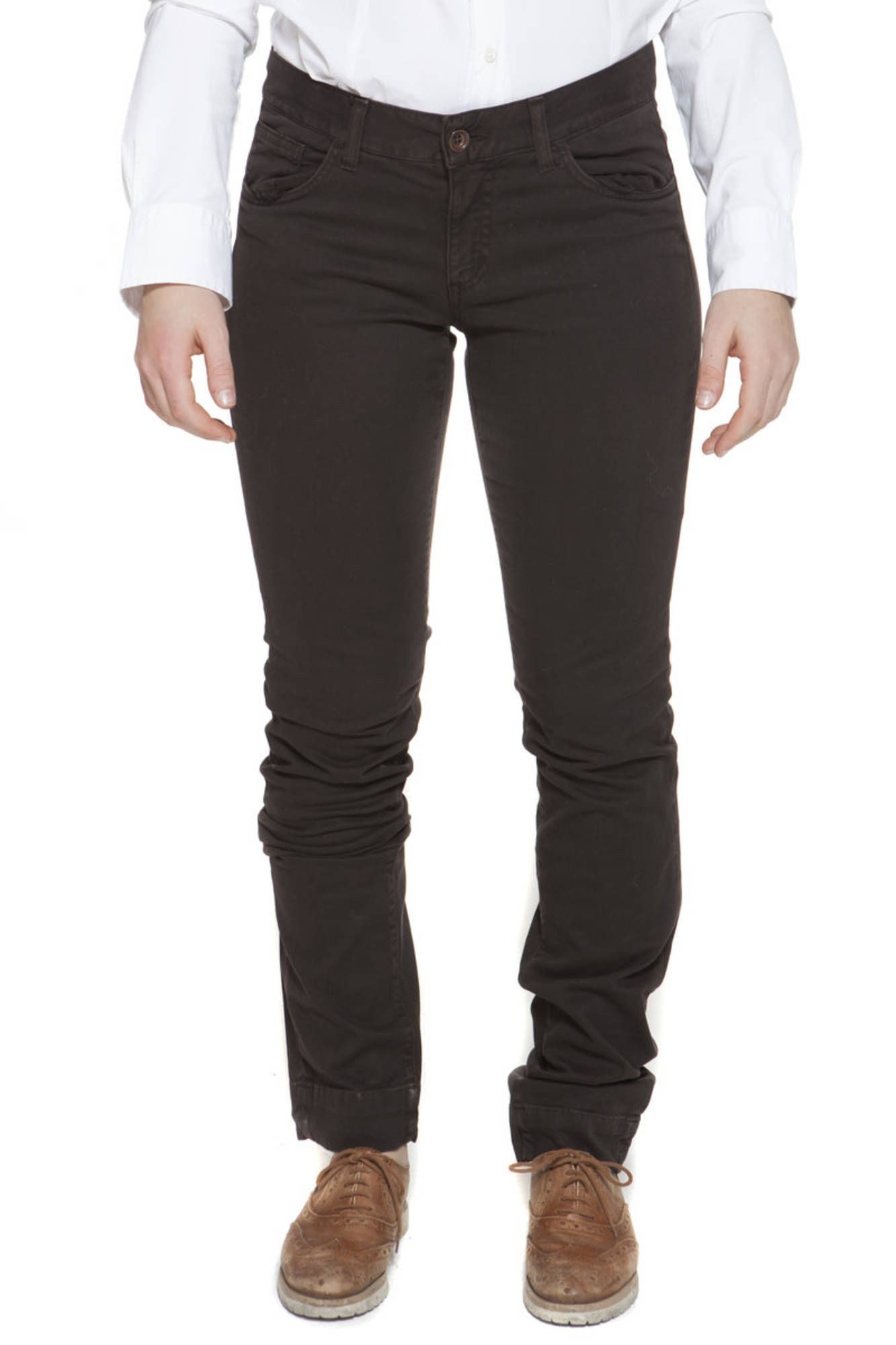 Gant 5-Pocket-Hose Braune Damenhose mit schmalem Bein und 5 Taschen - Eleganter Look