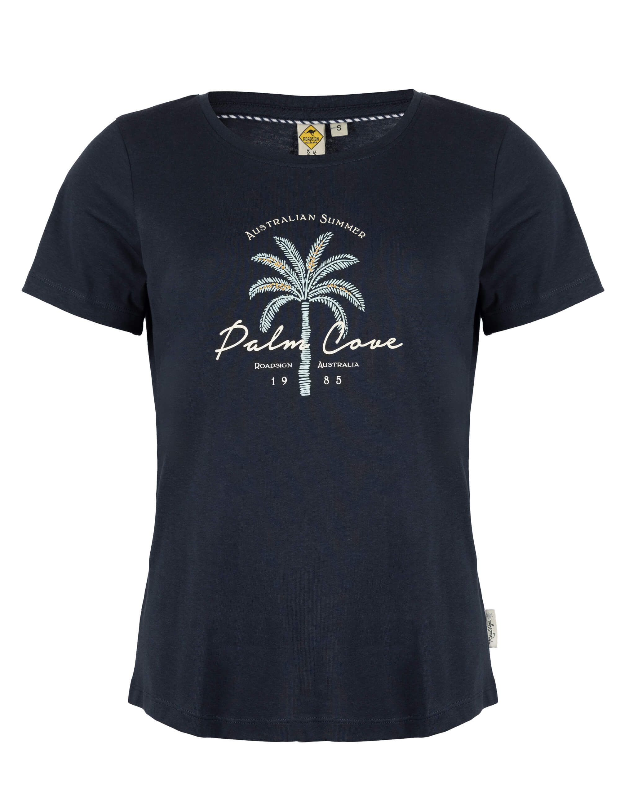 ROADSIGN australia T-Shirt Palm Cove (1, 1-tlg., 1) mit Palmenmotiv, angenehmer Tragekomfort, entspannt & feminin