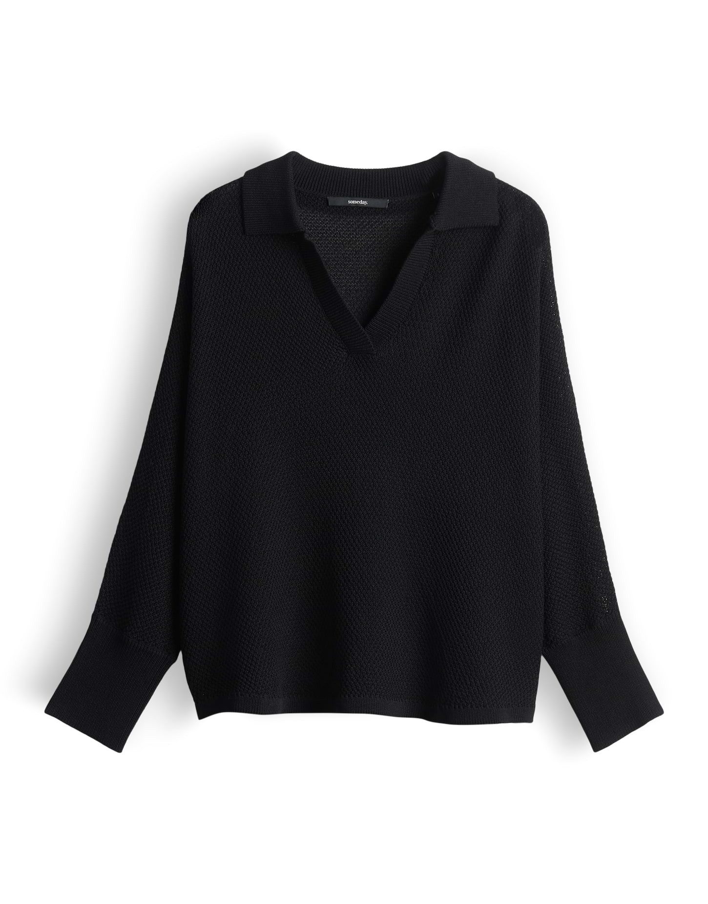 someday Strickpullover Telanora aus ECOVERO™-Strick Oversized Silhouette mit Polokragen, lässig