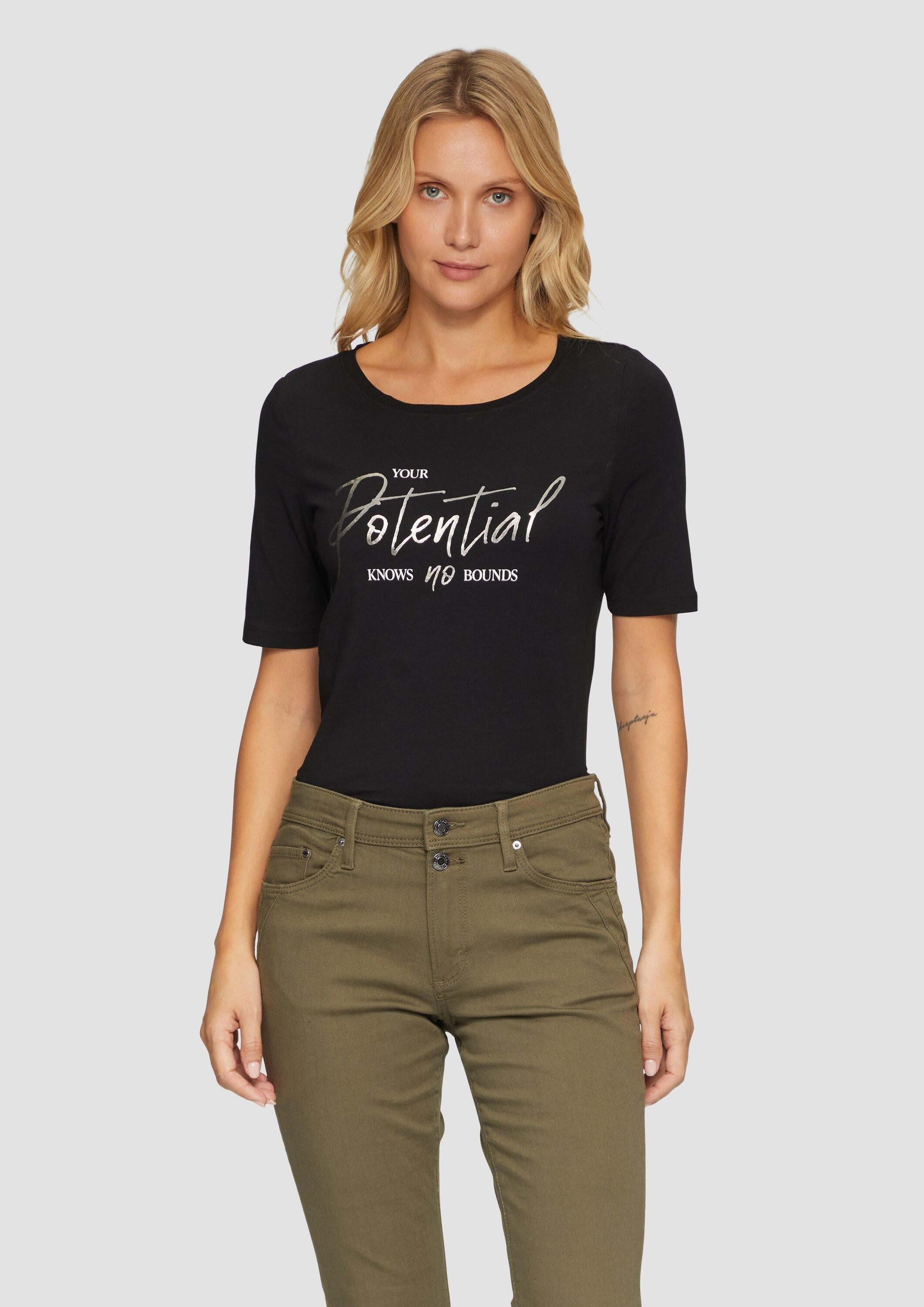 s.Oliver Kurzarmshirt T-Shirt T-Shirt mit Frontprint günstig online kaufen