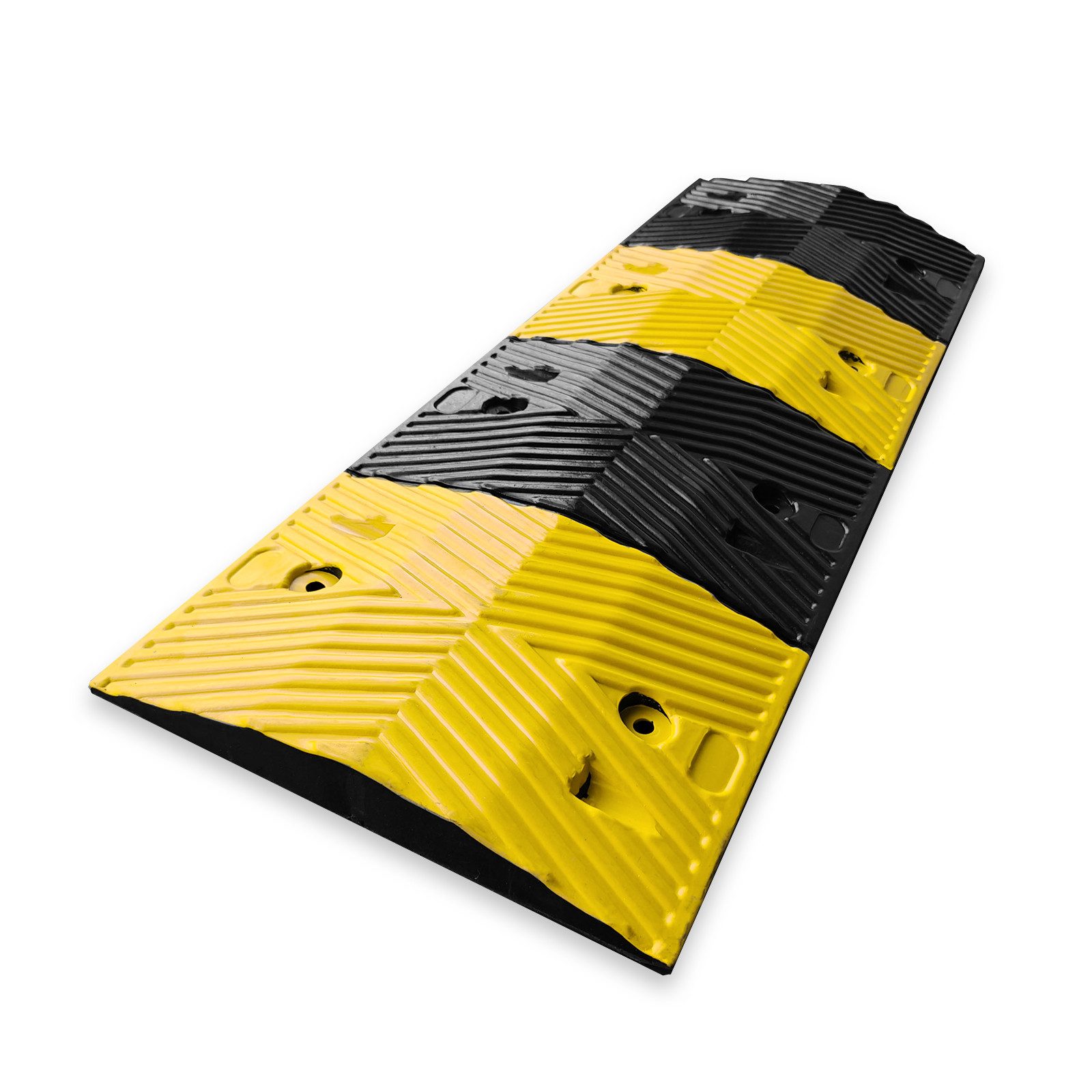 Floordirekt Parkschwelle Gummi-Bodenschwelle Kenya, Schwarz-gelbe Fahrbahnschwelle, Effektive Geschwindigkeitsbegrenzung